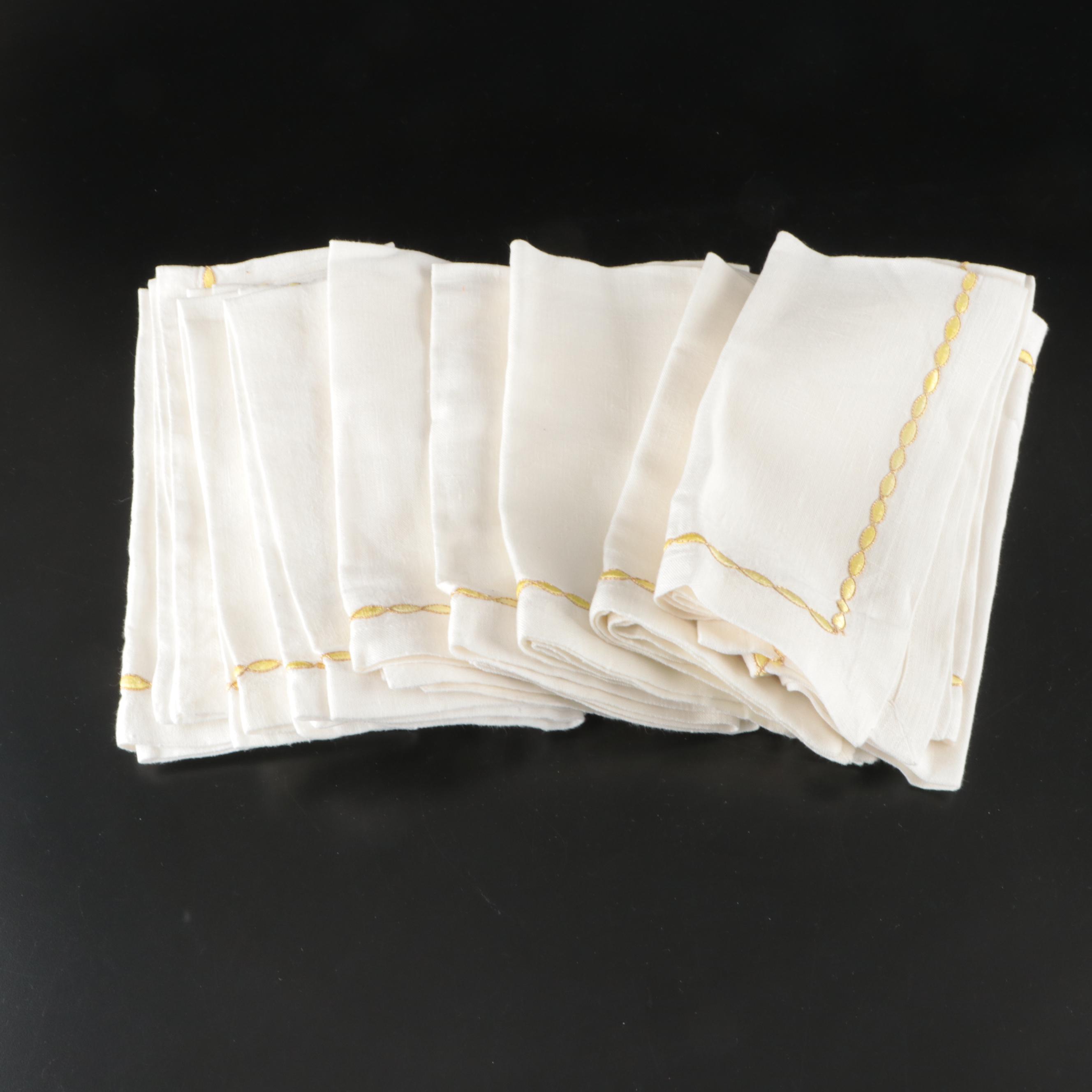 Kim Seybert "Mesa" Embroidered Linen Napkins and Other Embroidered Napkins
