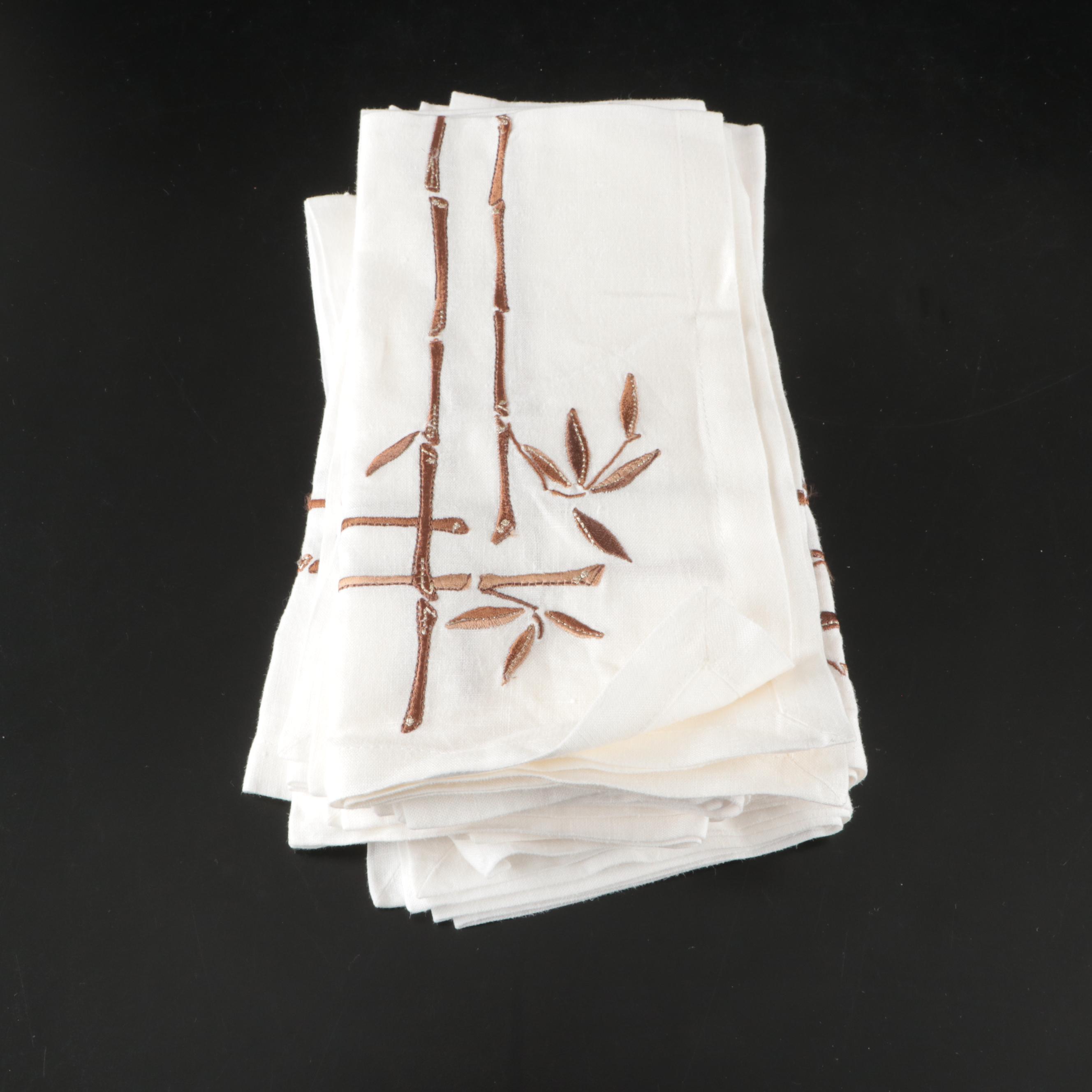 Kim Seybert "Mesa" Embroidered Linen Napkins and Other Embroidered Napkins