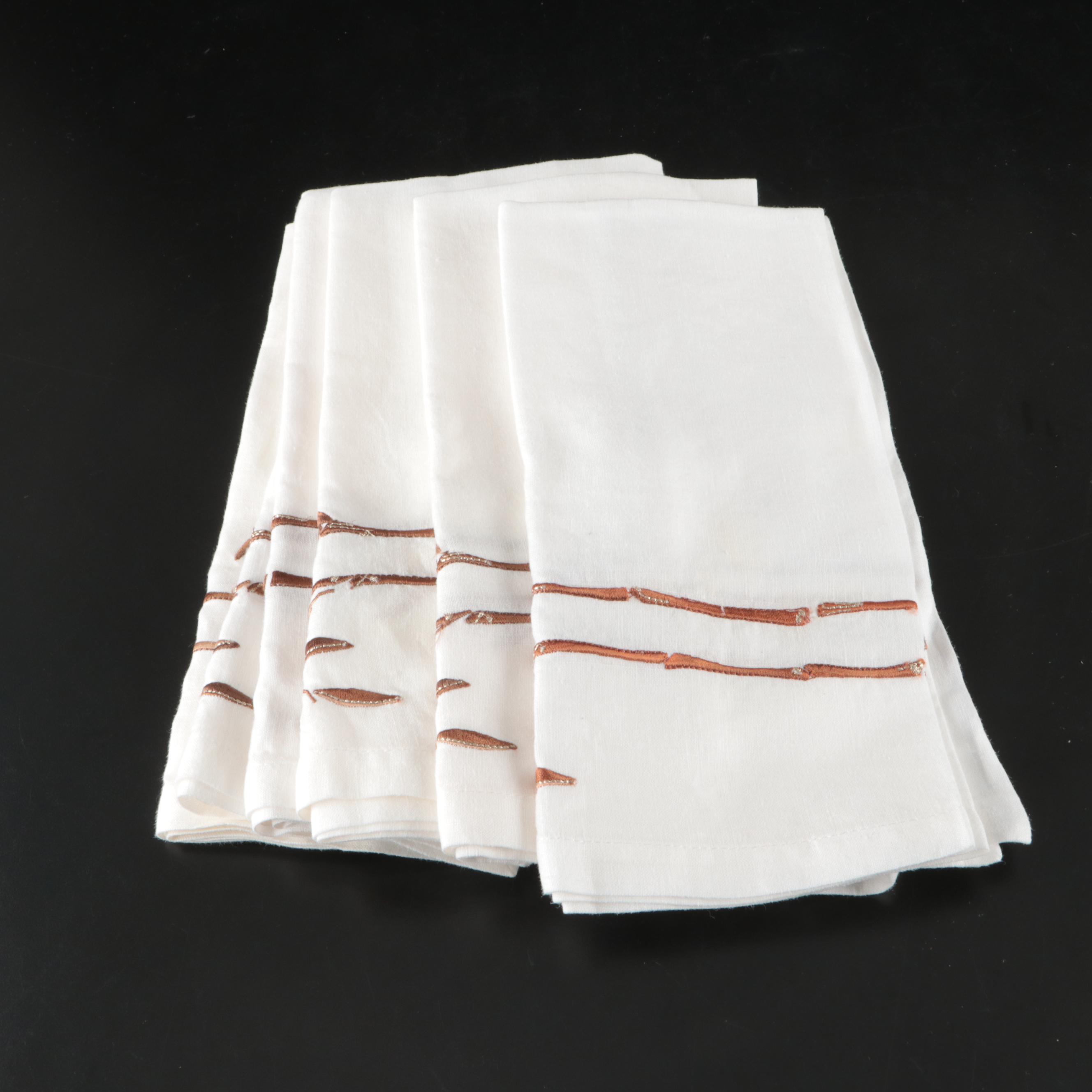 Kim Seybert "Mesa" Embroidered Linen Napkins and Other Embroidered Napkins