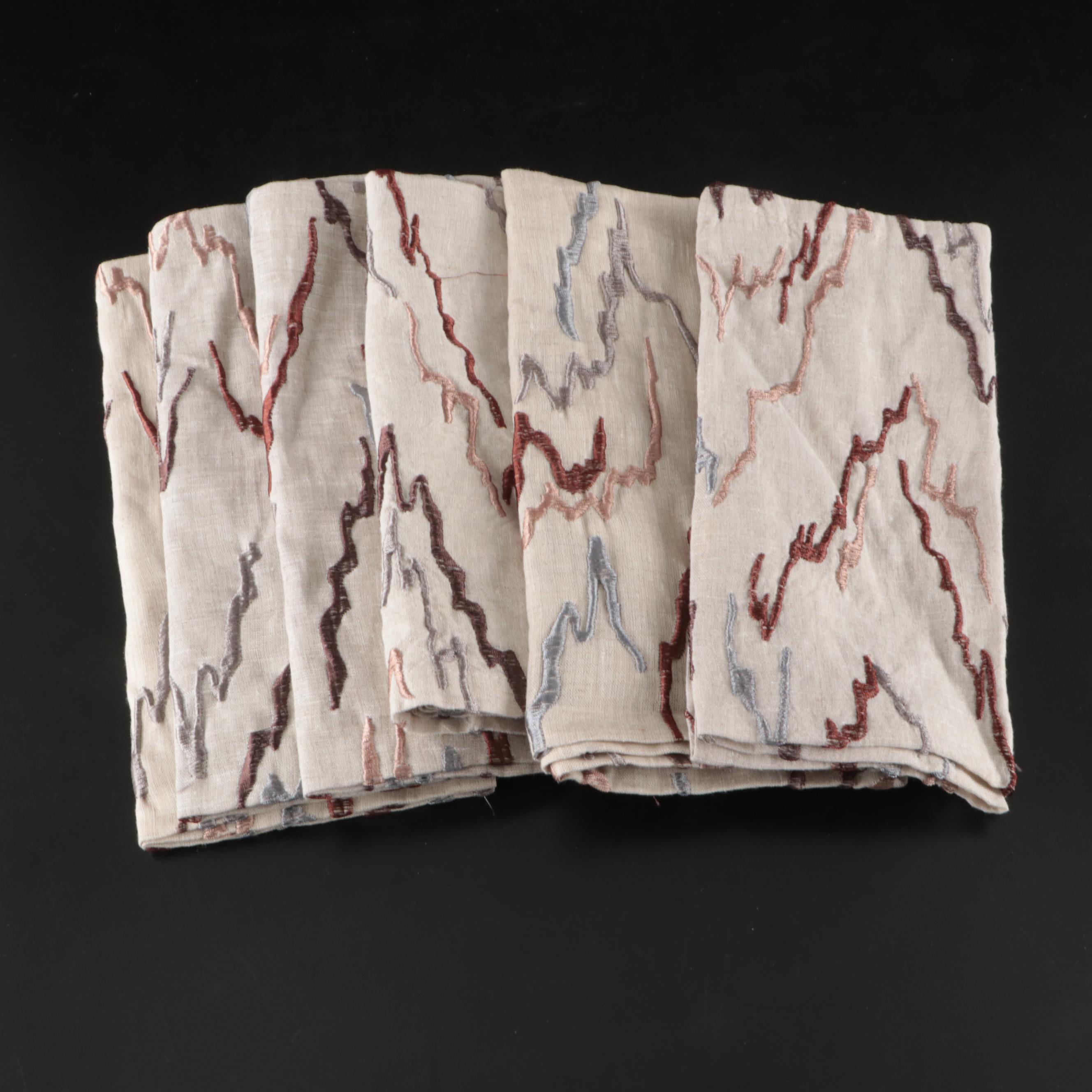 Kim Seybert "Mesa" Embroidered Linen Napkins and Other Embroidered Napkins