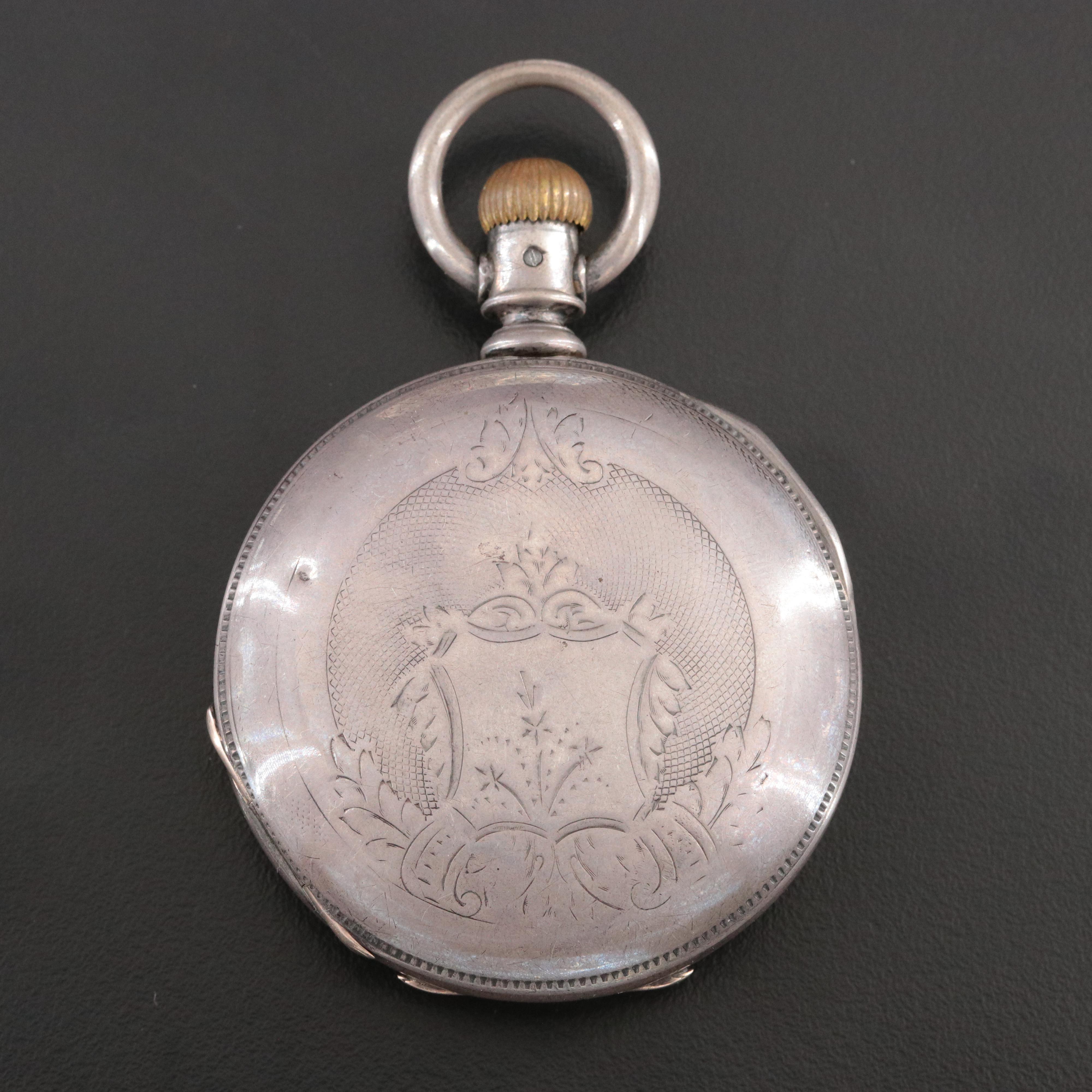 Vintage Rockford Watch Co. Illinois 900 Silver Pocket Watch #8411