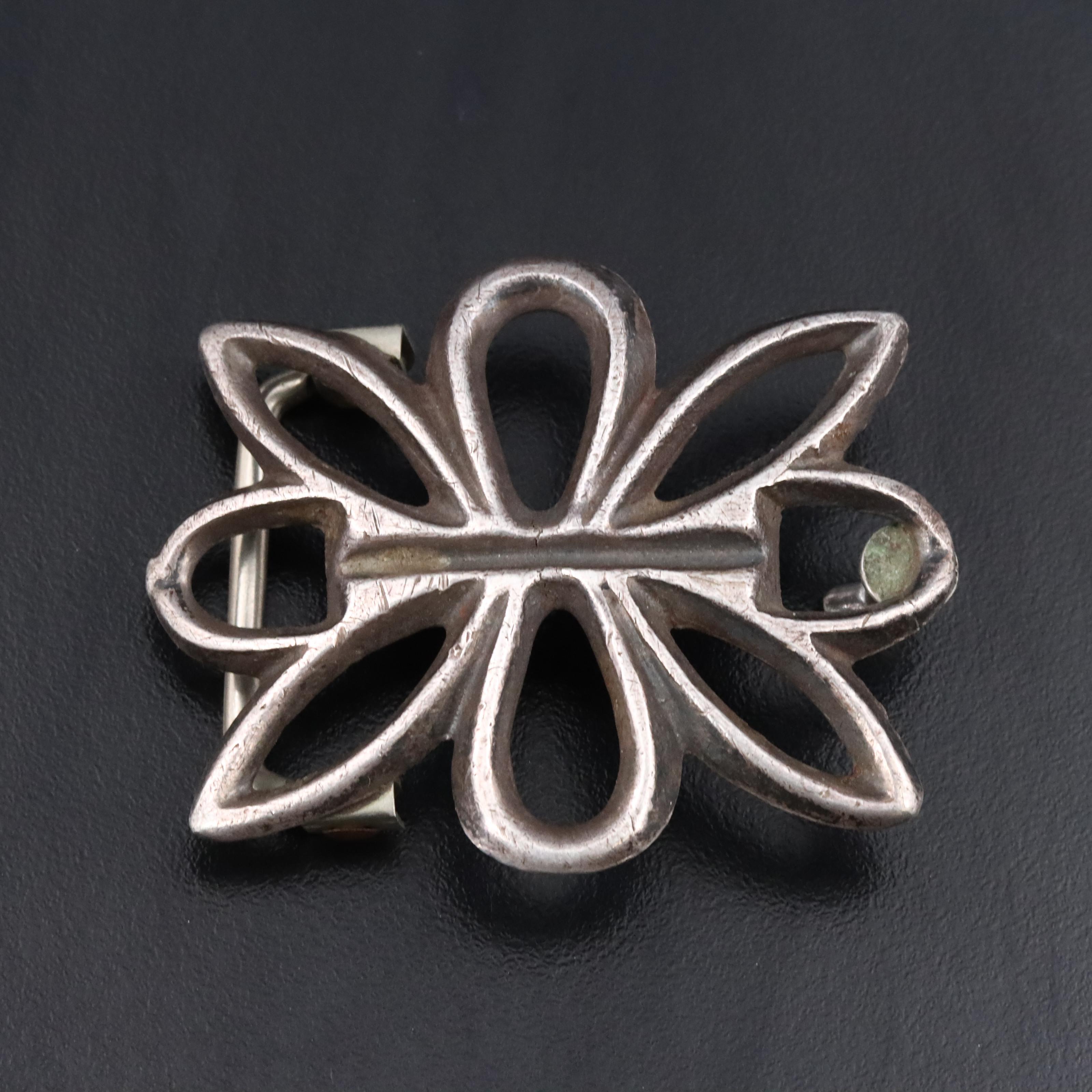 Southwestern Sterling Sandcast Belt Buckle