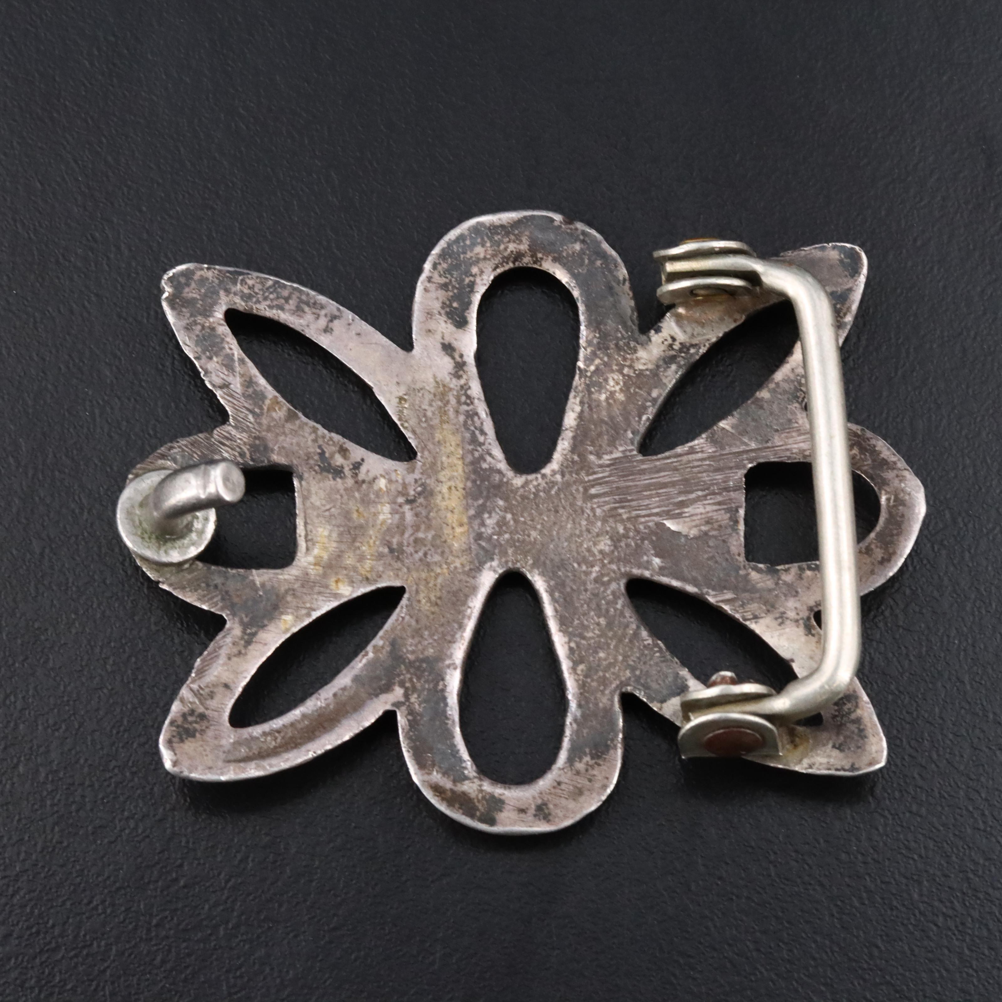 Southwestern Sterling Sandcast Belt Buckle