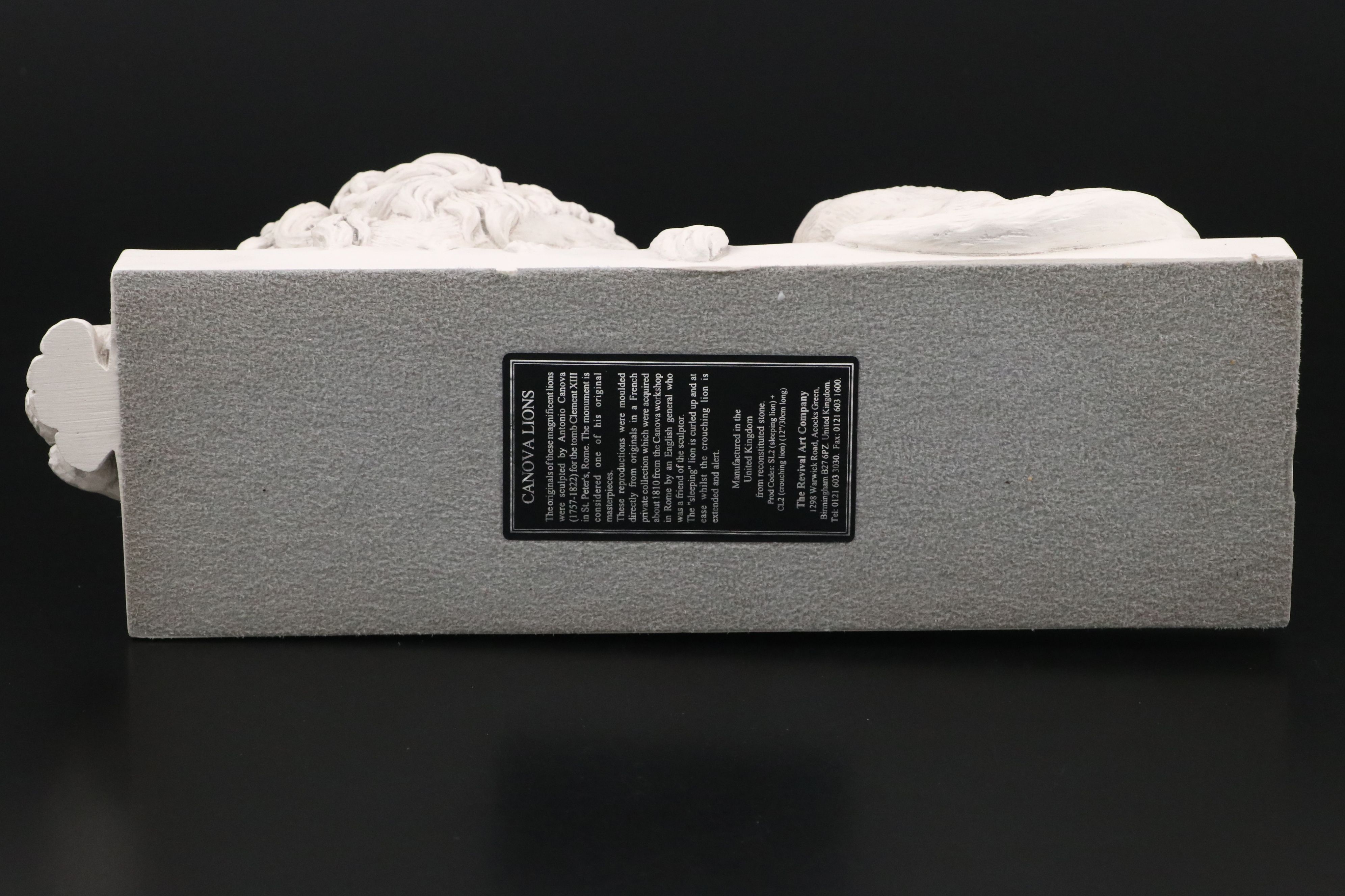 The Revival Art Company "Canova Lion" Composite Sculpture