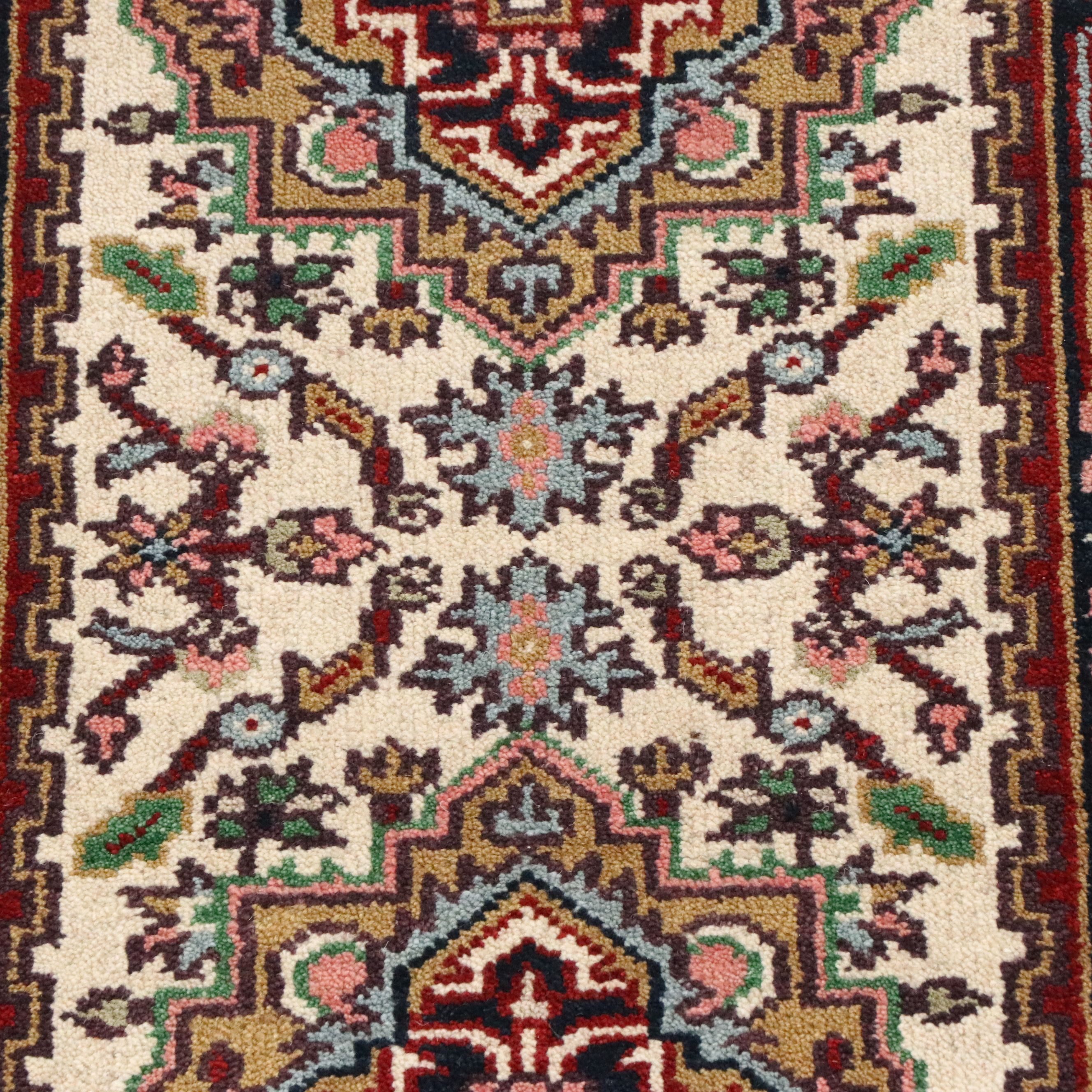 2'7 x 10'11 Hand-Knotted Indo-Persian Serapi Carpet Runner