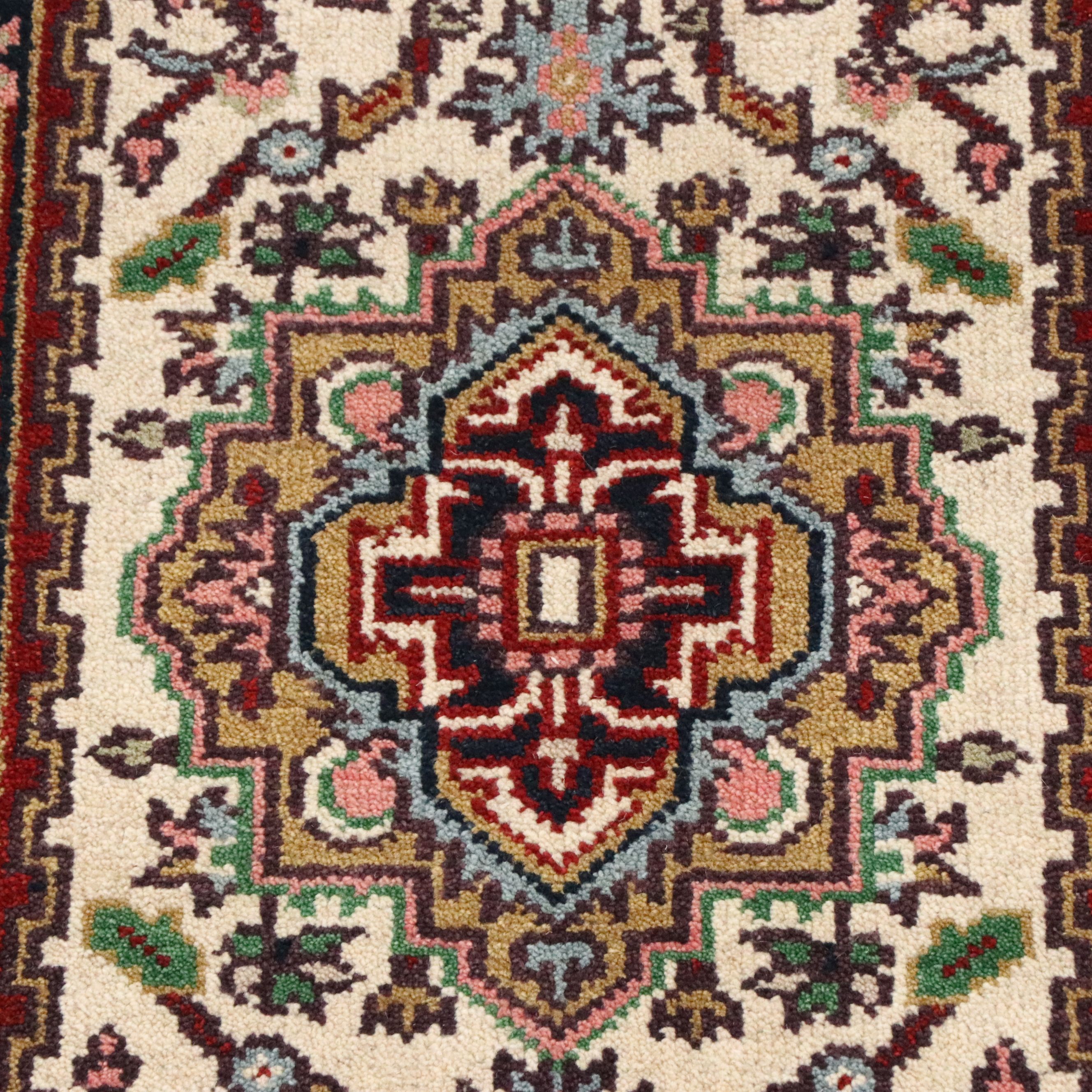 2'7 x 10'11 Hand-Knotted Indo-Persian Serapi Carpet Runner