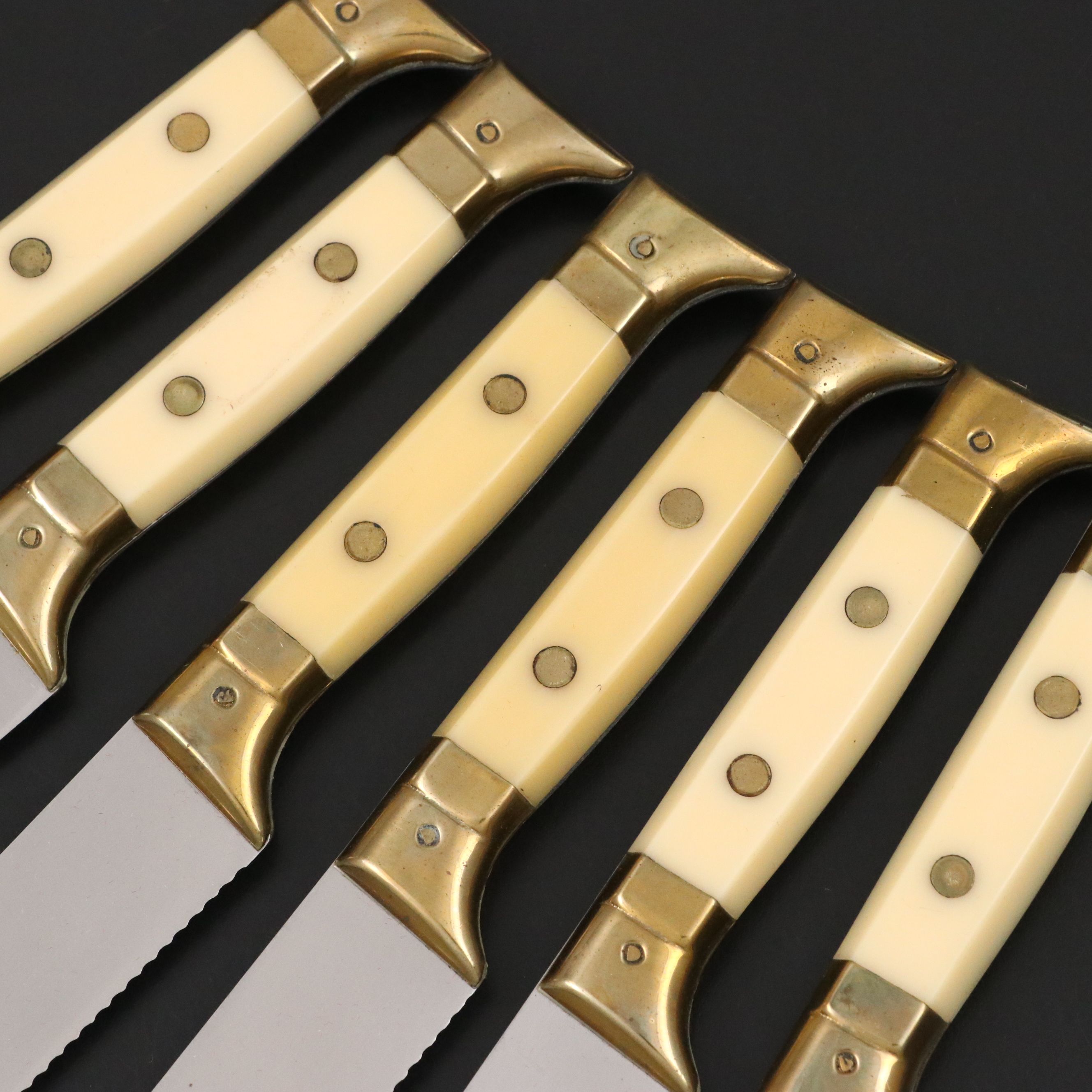 Neiman Marcus French Stainless Steel Steak Knives, Mid to Late 20th Century