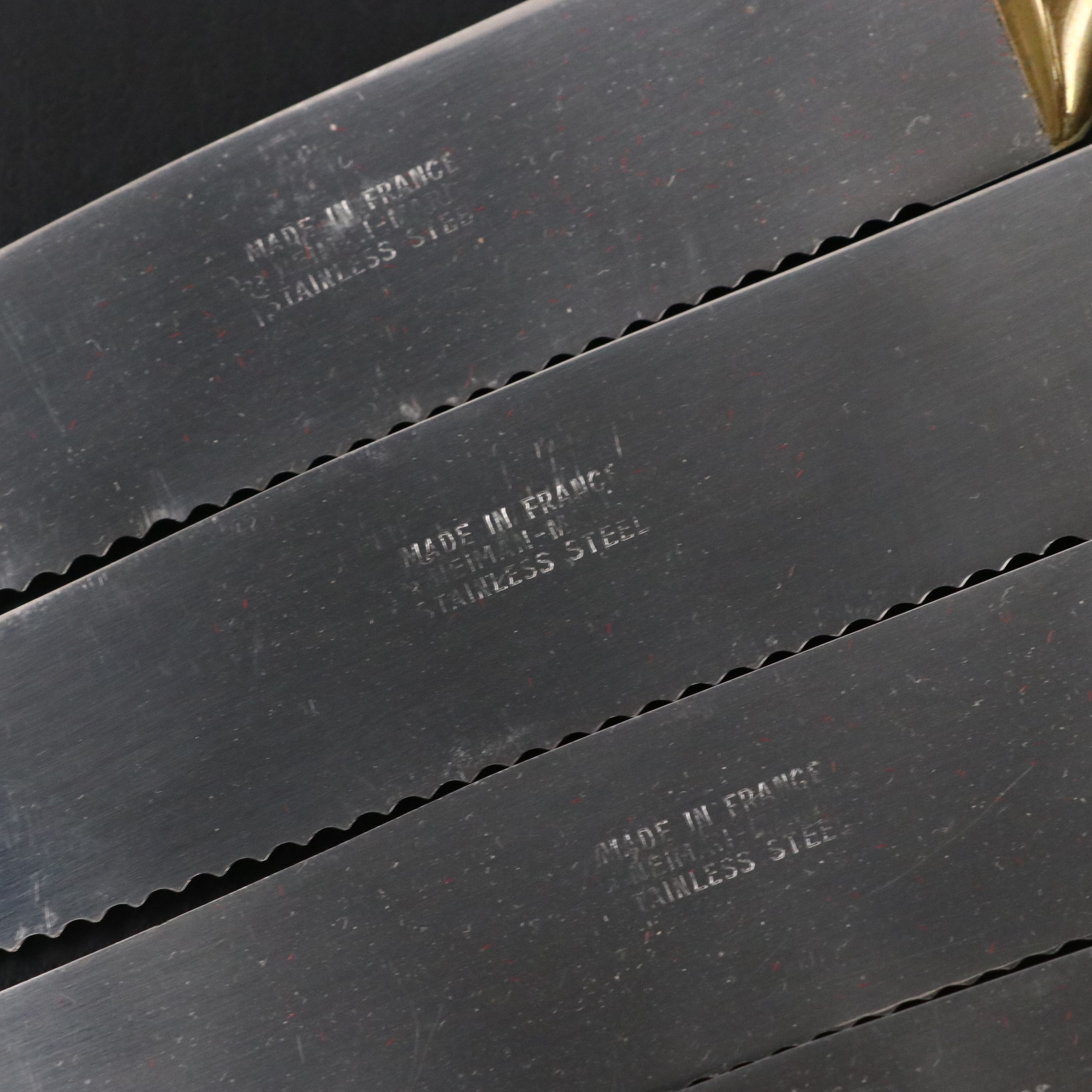 Neiman Marcus French Stainless Steel Steak Knives, Mid to Late 20th Century