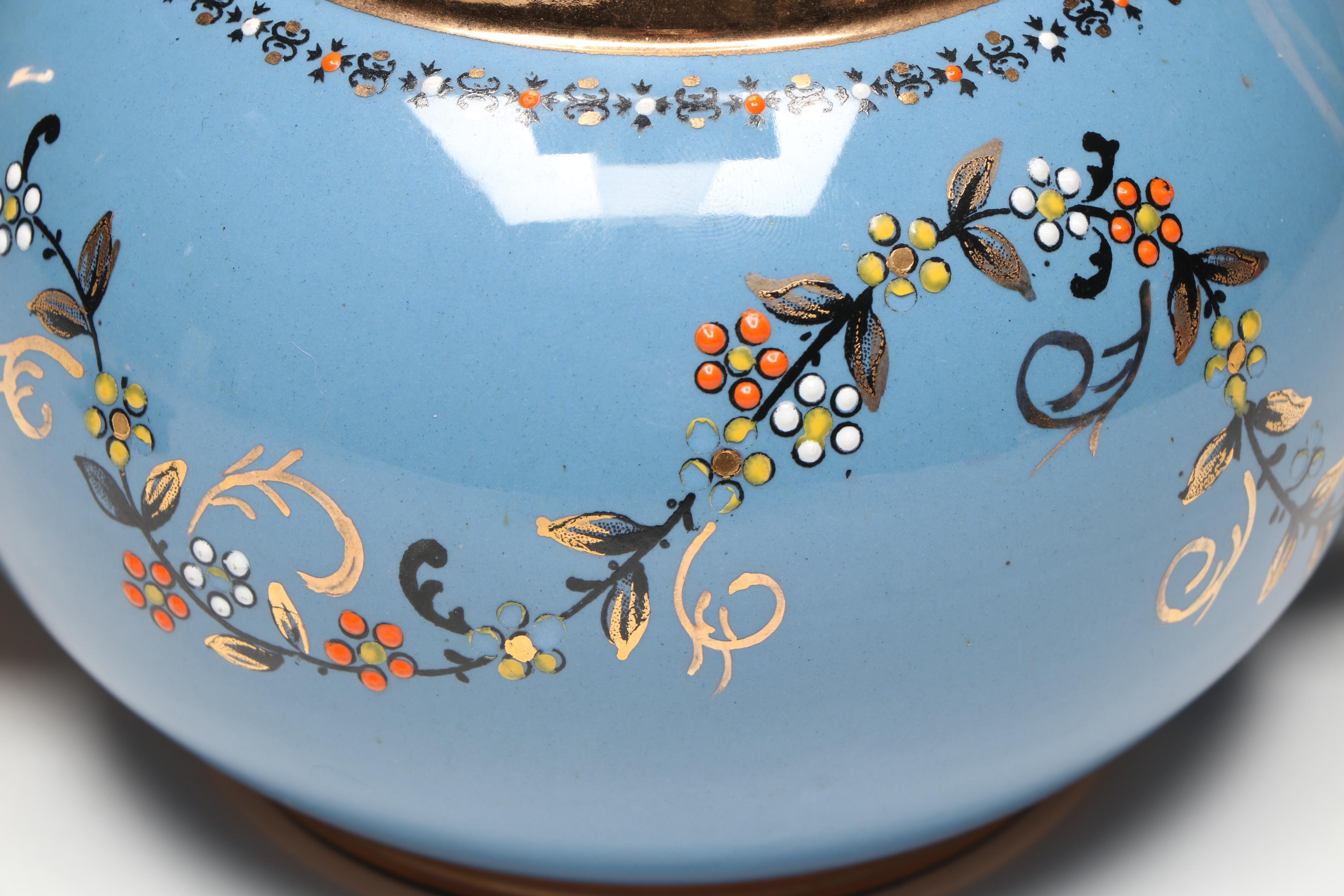 Gibsons English Earthenware Gilt Enamel Painted Teapot, Early to Mid-20th C.