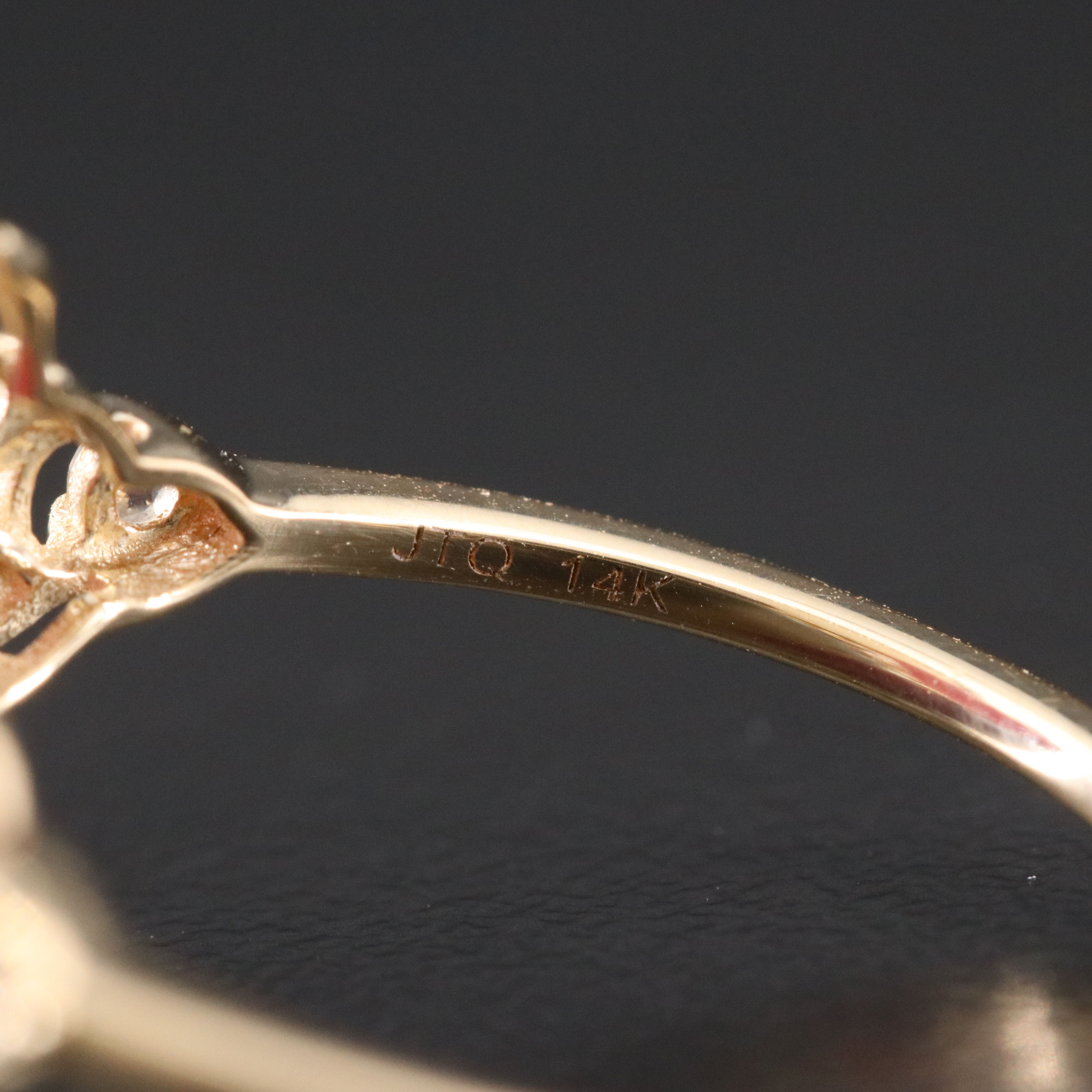 14K Filled Corundum and White Sapphire Ring