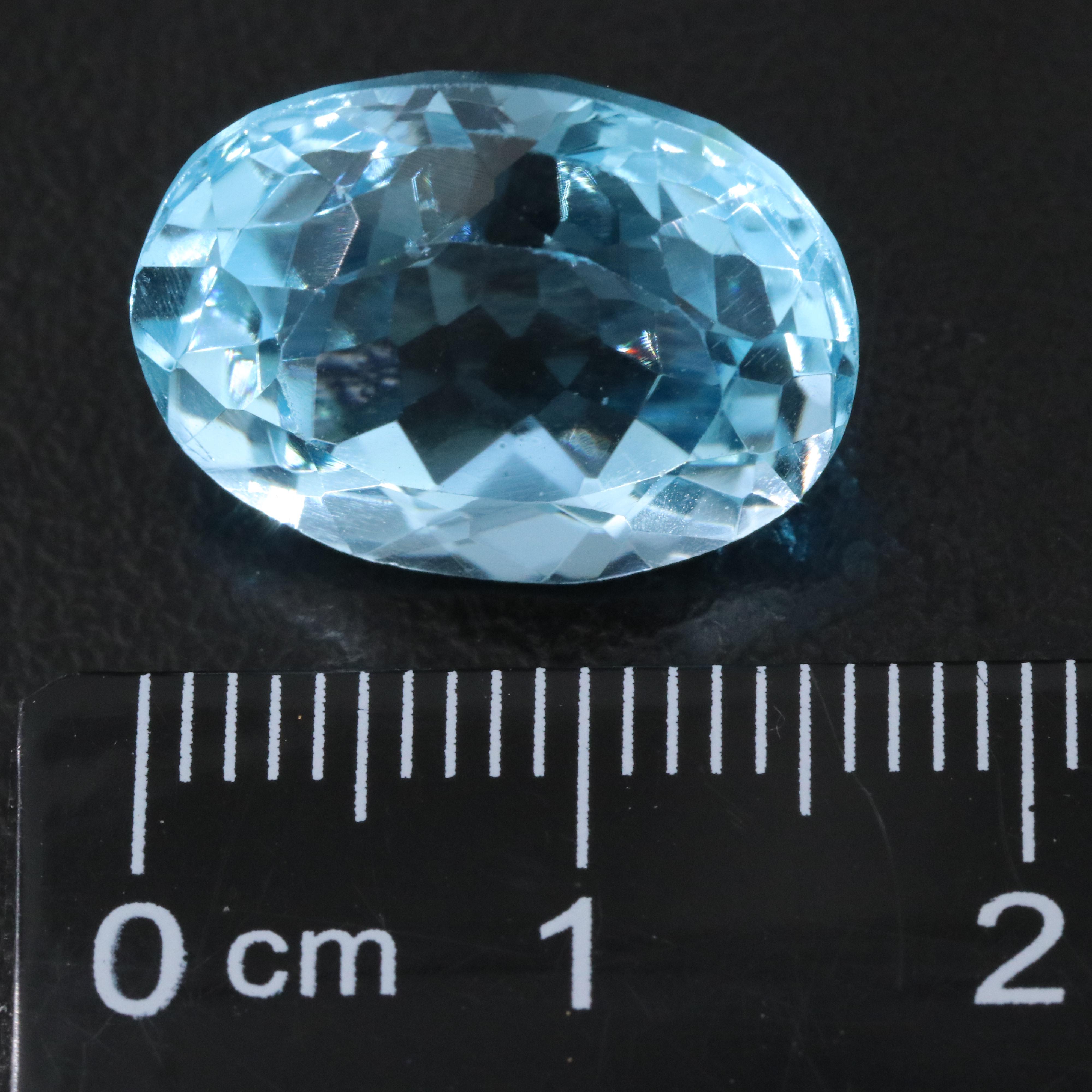 Loose 15.35 CT Swiss Blue Topaz