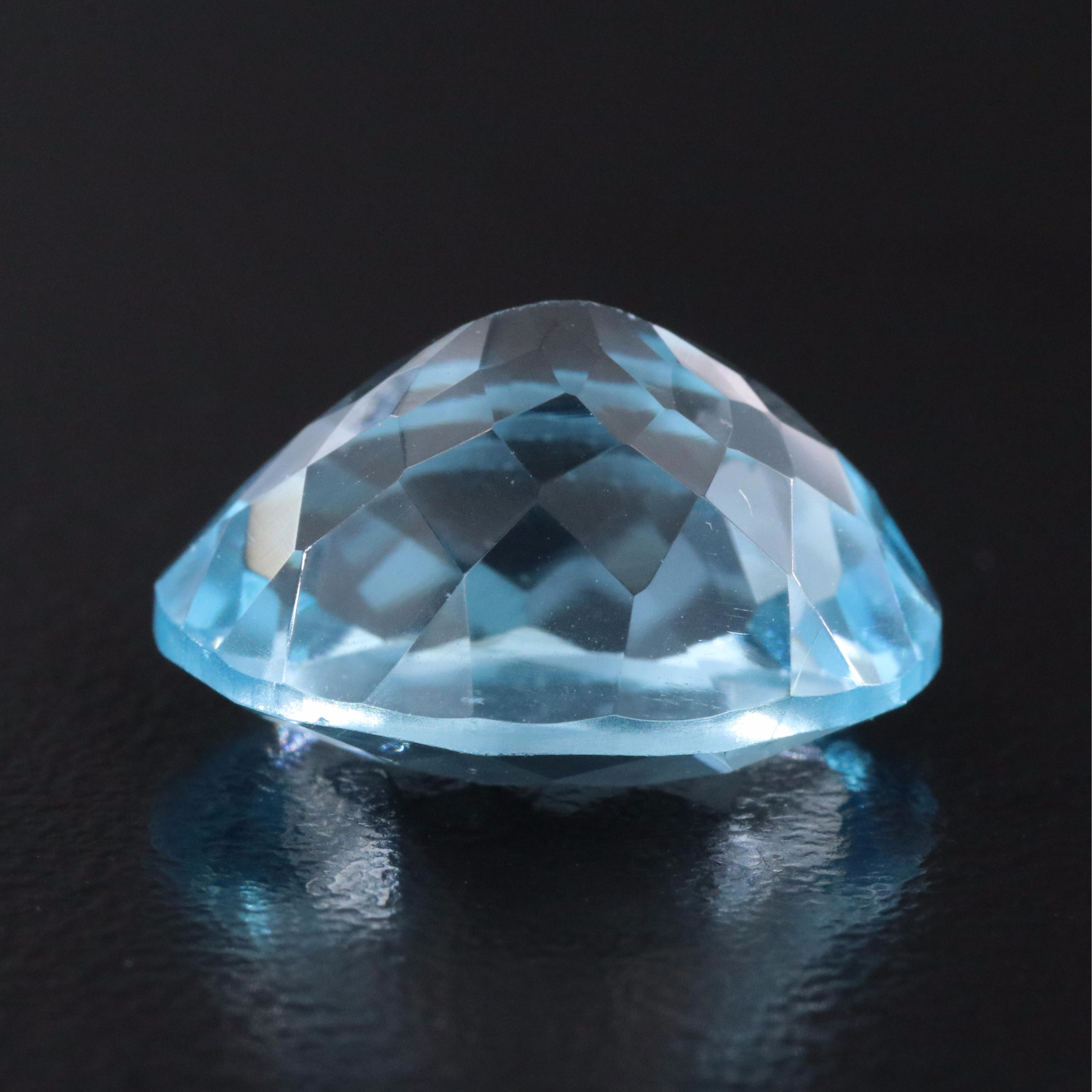 Loose 15.35 CT Swiss Blue Topaz
