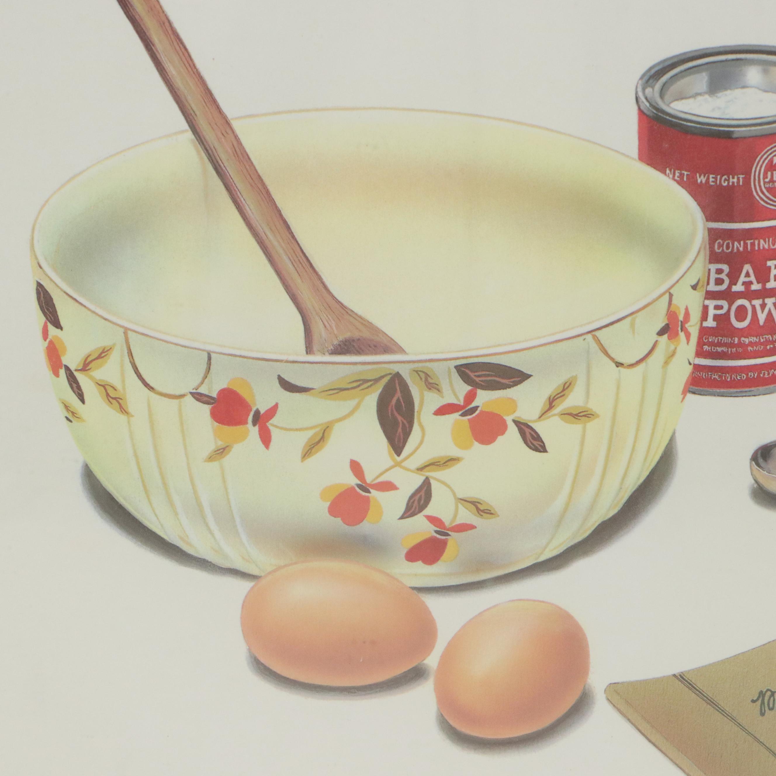 Allen Freeman Offset Lithographs "Mixing Time" and "Tea and Cookies"