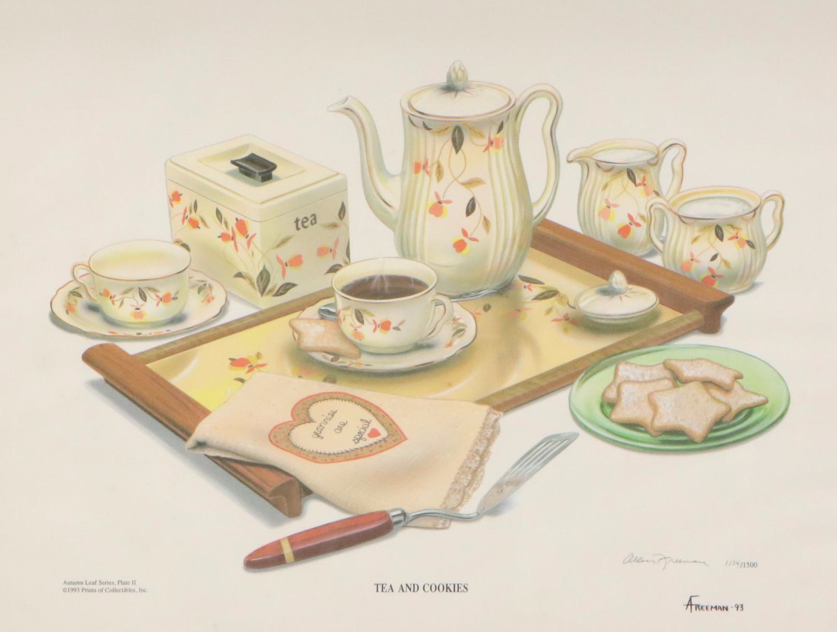Allen Freeman Offset Lithographs "Mixing Time" and "Tea and Cookies"