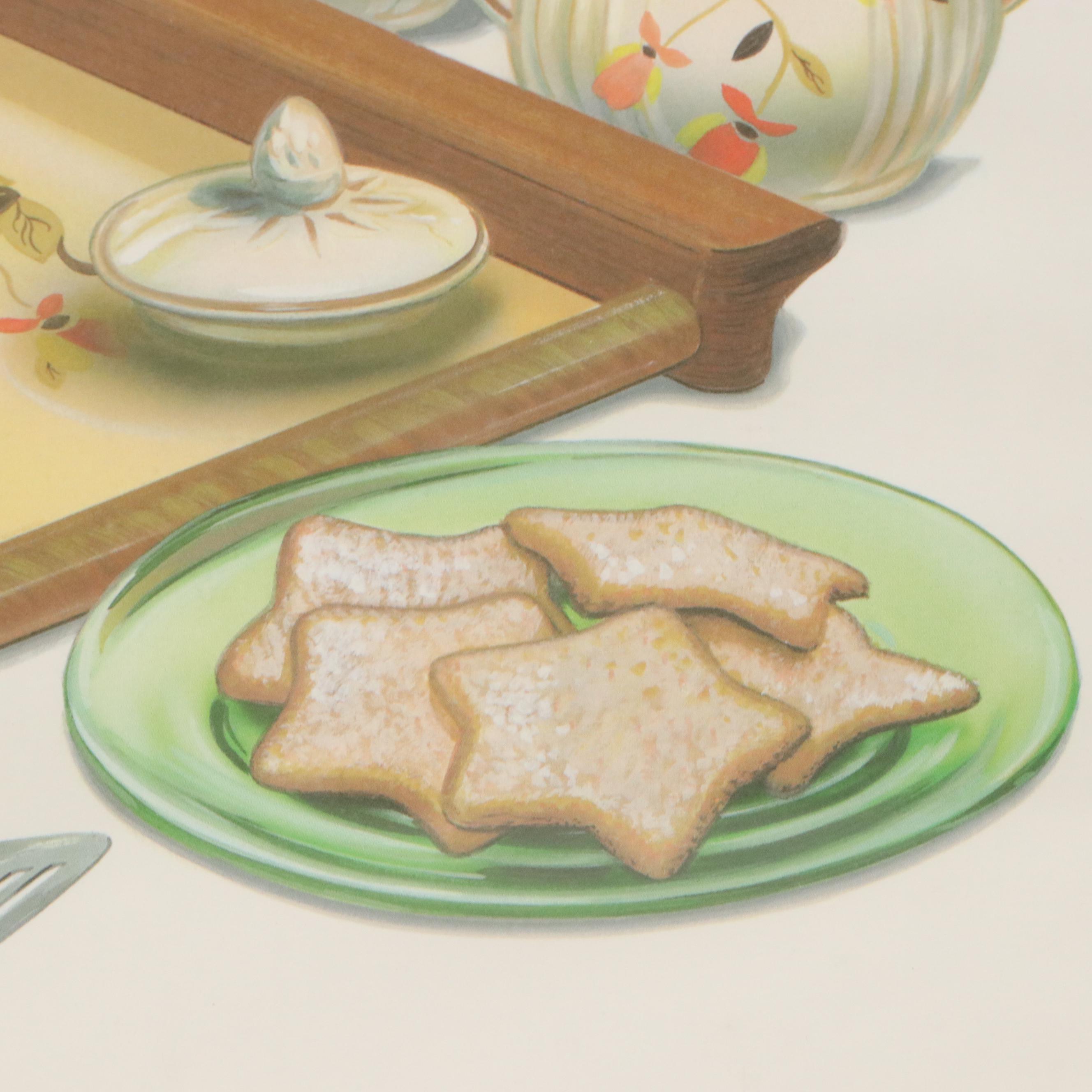 Allen Freeman Offset Lithographs "Mixing Time" and "Tea and Cookies"