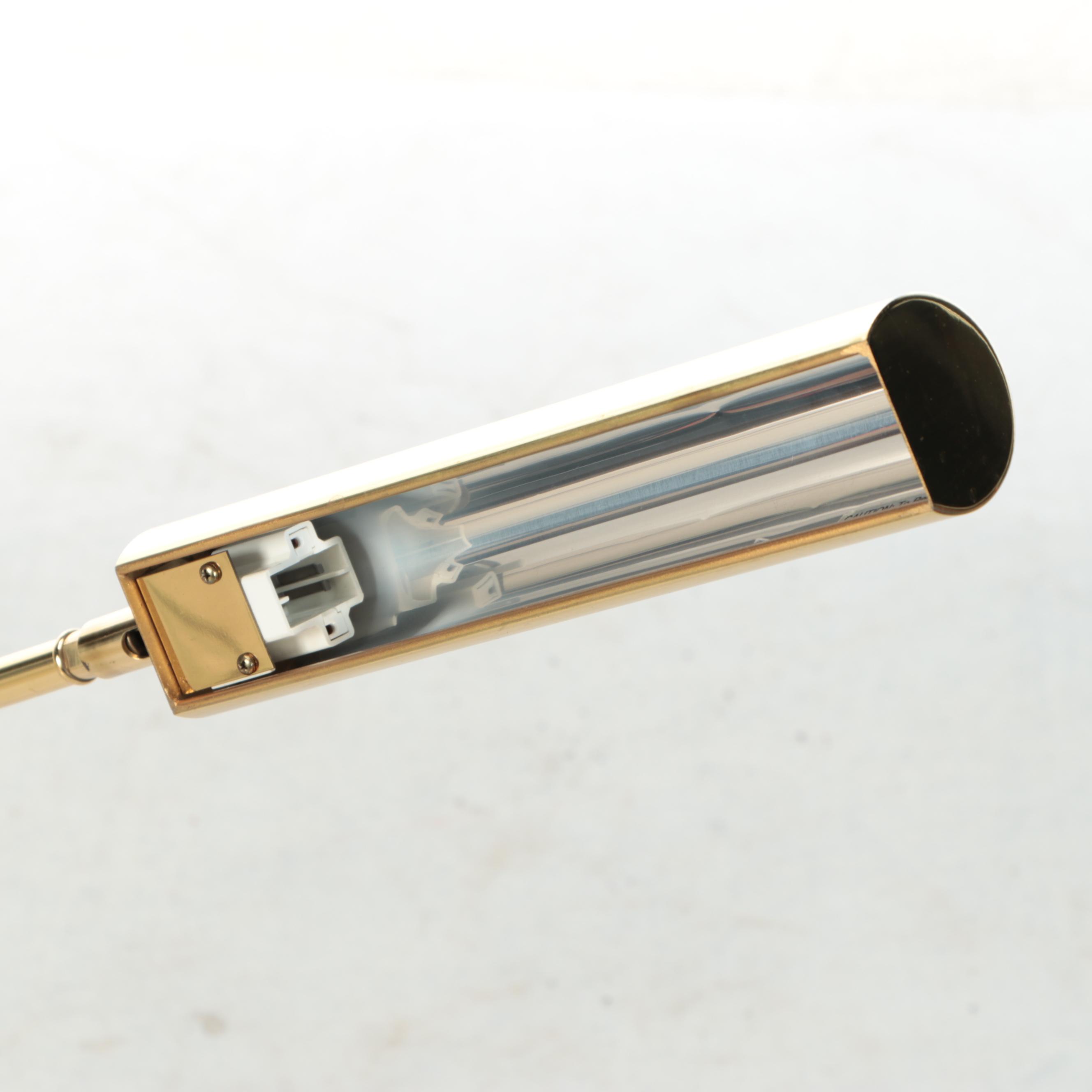 Lacquered Brass and Marble Cantilever Desk Lamp, Late 20th C.