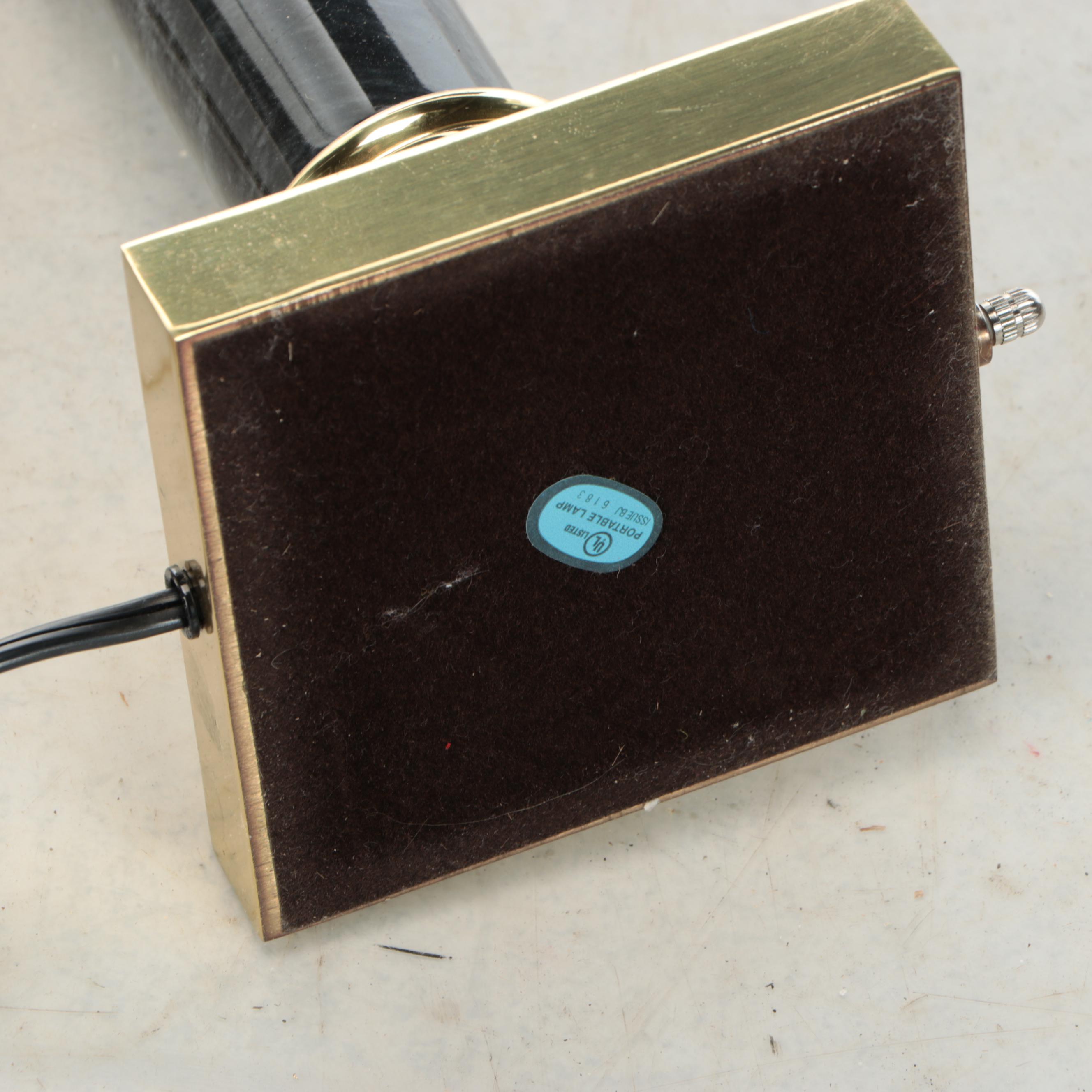 Lacquered Brass and Marble Cantilever Desk Lamp, Late 20th C.