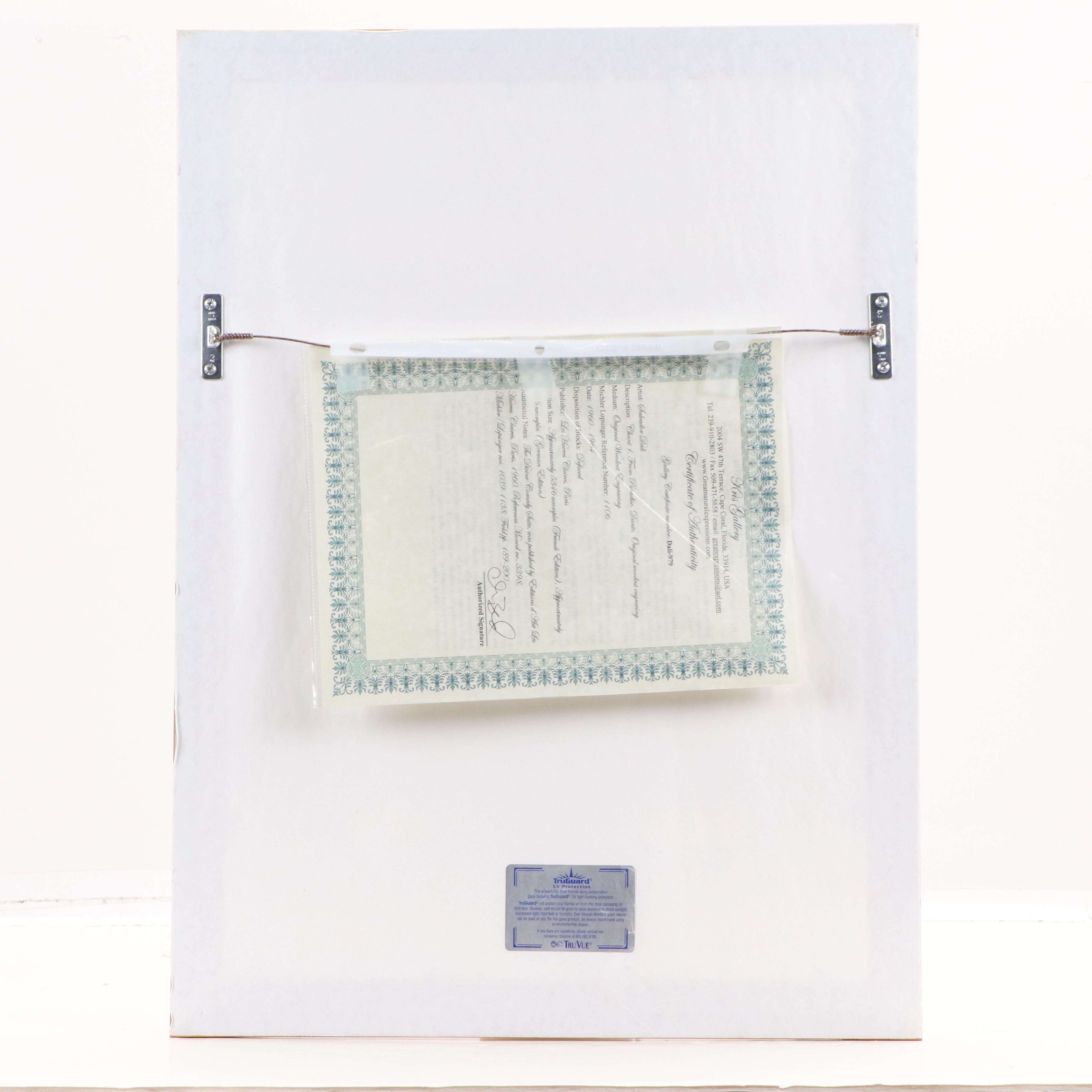 Salvador Dalí Wood Engraving "Canto 1" from "Paradiso," 1960–1964