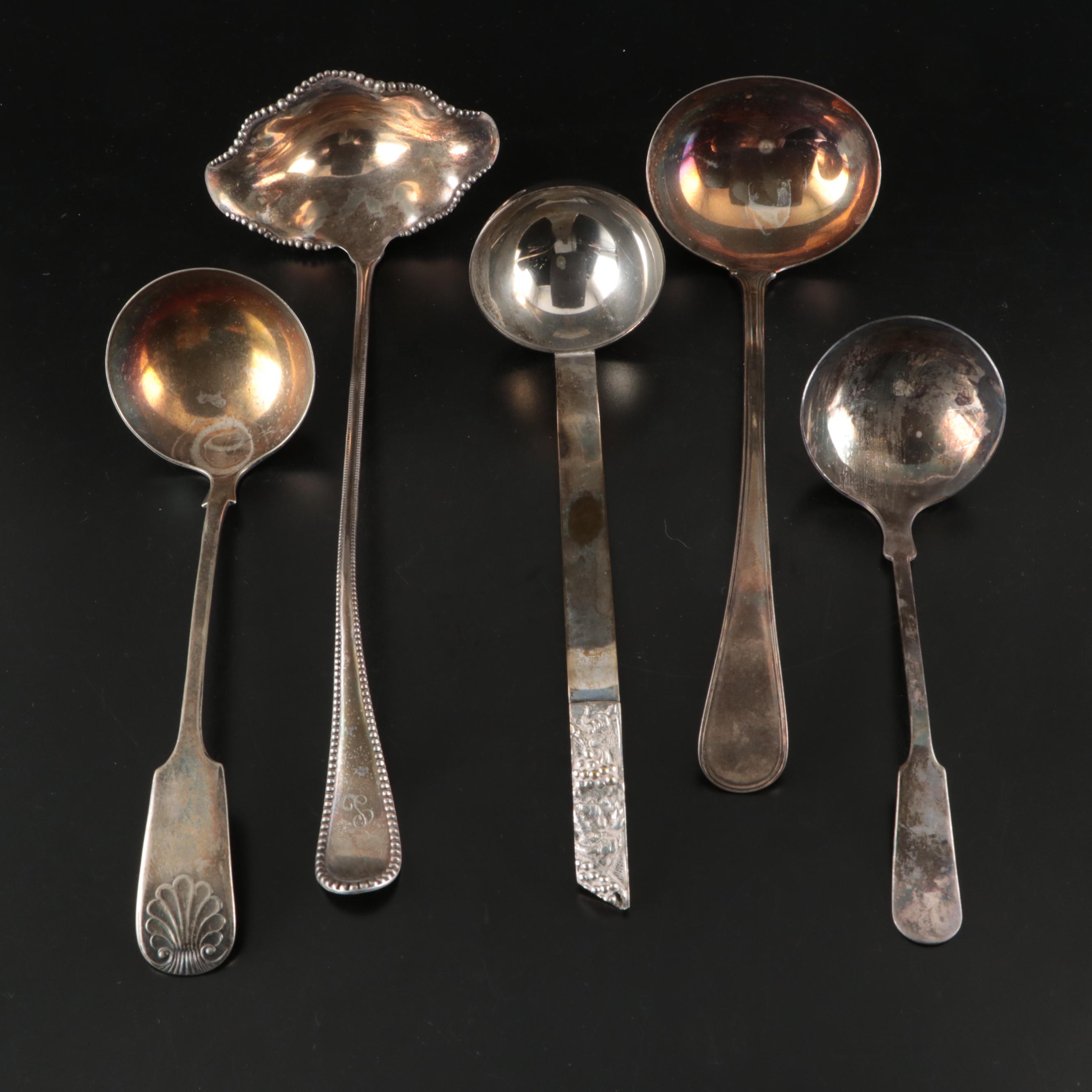 Williams Rogers Art Nouveau Style and Other Silver Plate Ladles