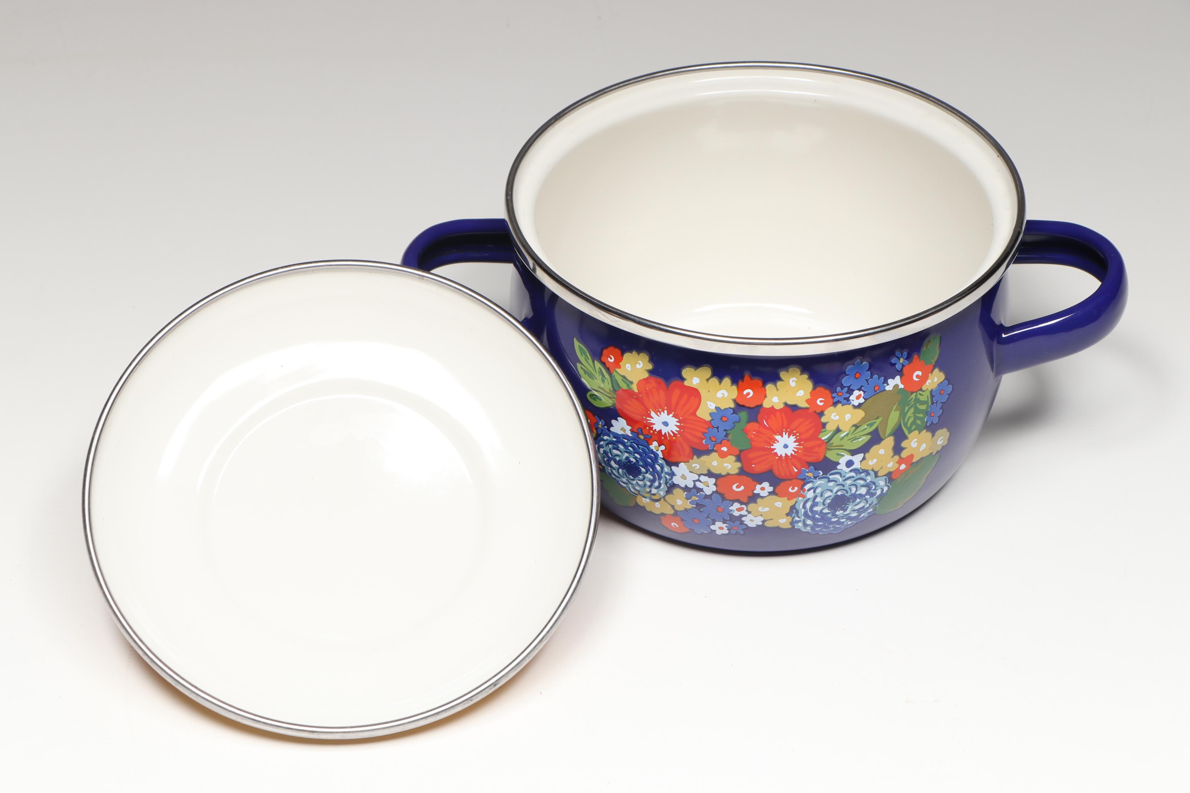The Pioneer Woman "Dazzling Dahlias" Enameled Steel Mini Dutch Ovens