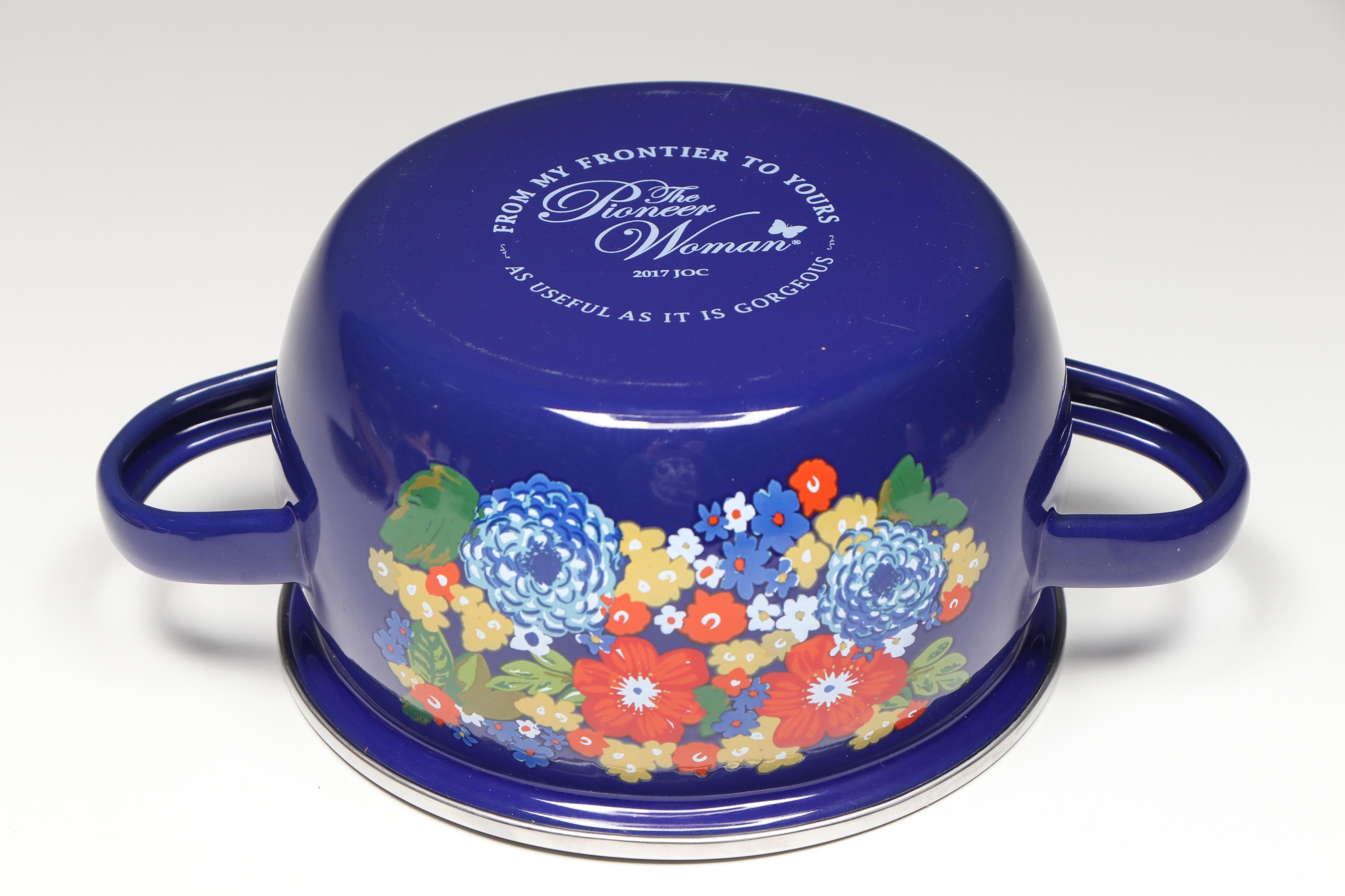 The Pioneer Woman "Dazzling Dahlias" Enameled Steel Mini Dutch Ovens