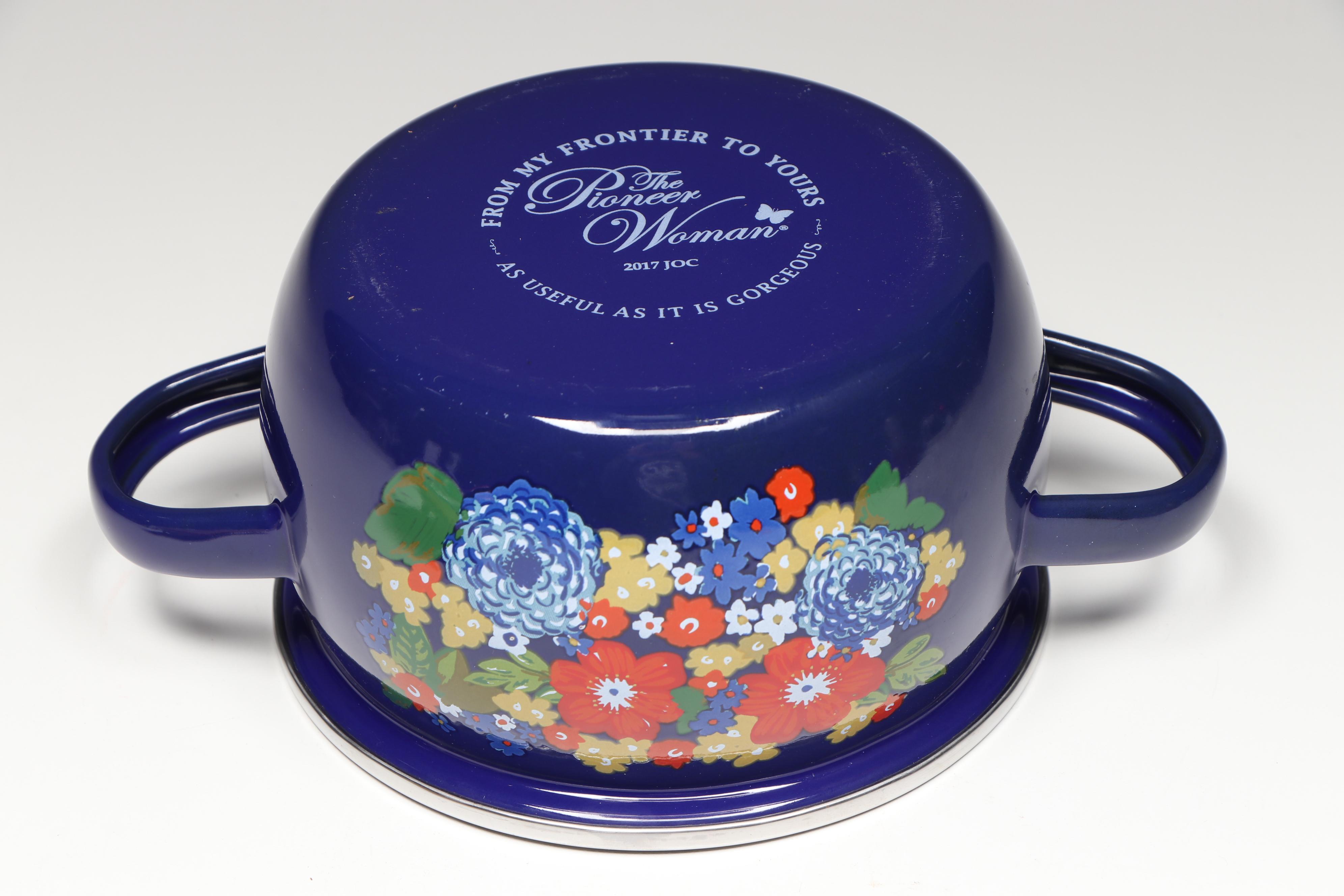 The Pioneer Woman "Dazzling Dahlias" Enameled Steel Mini Dutch Ovens