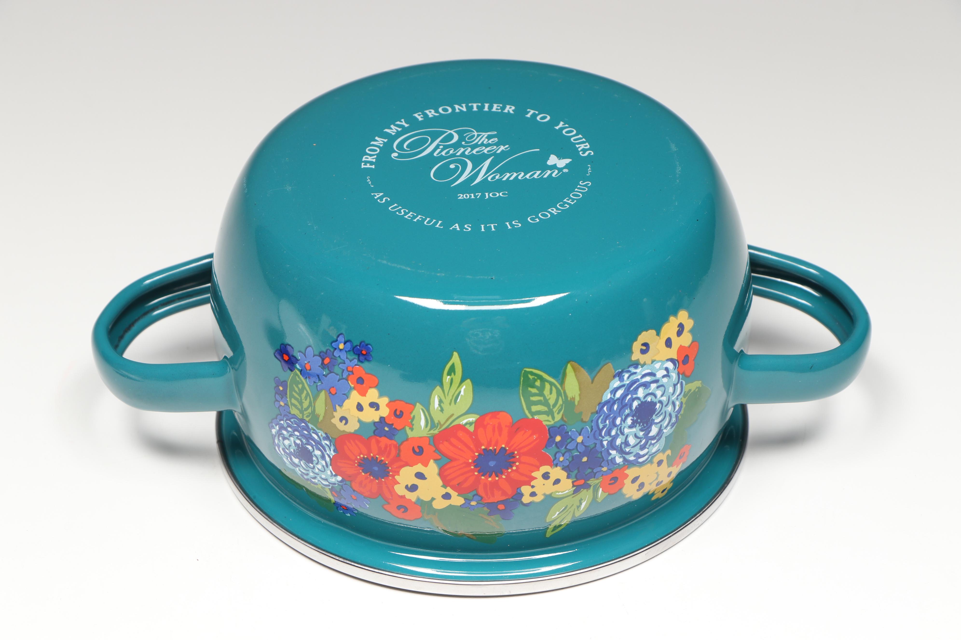 The Pioneer Woman "Dazzling Dahlias" Enameled Steel Mini Dutch Ovens