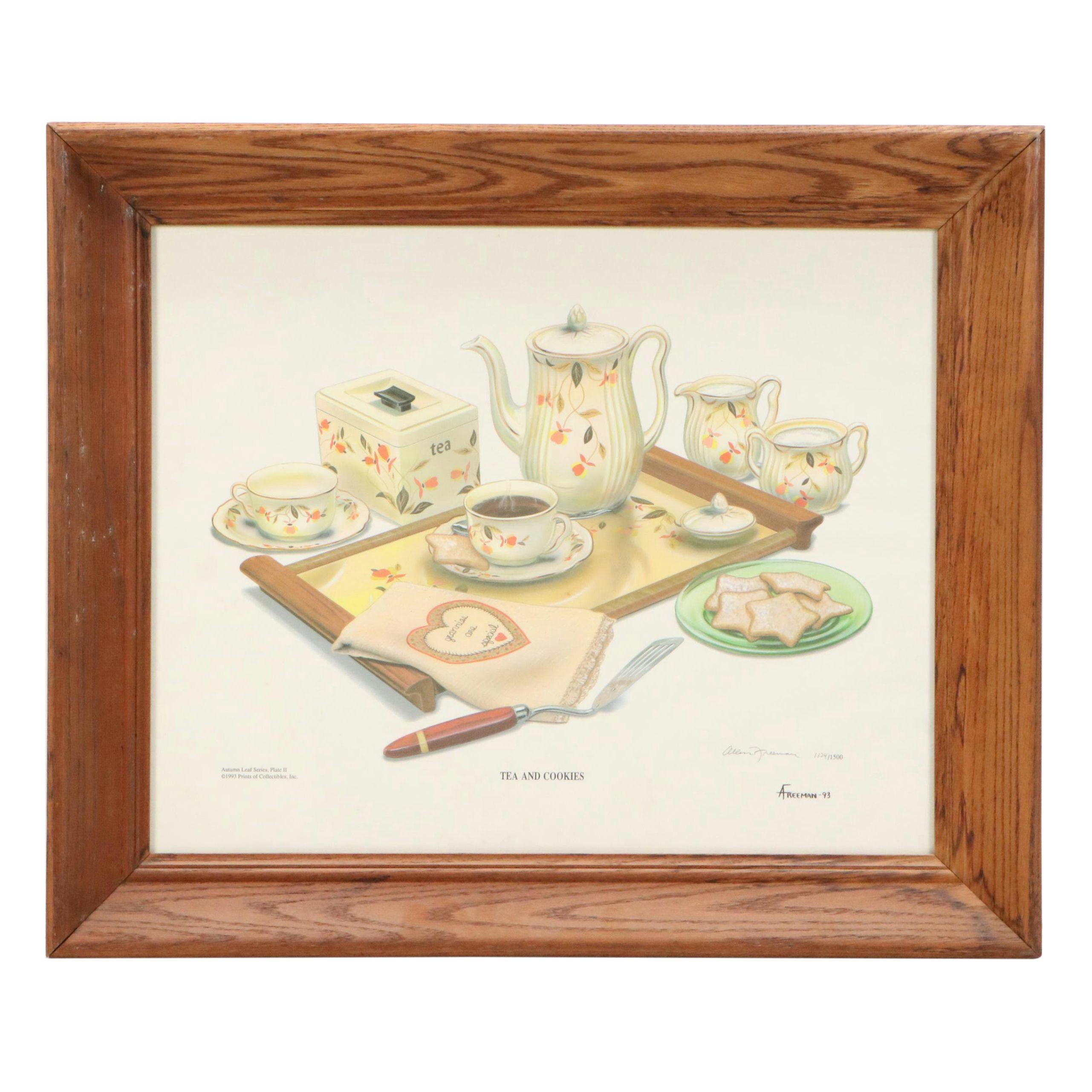 Allen Freeman Offset Lithographs "Mixing Time" and "Tea and Cookies"