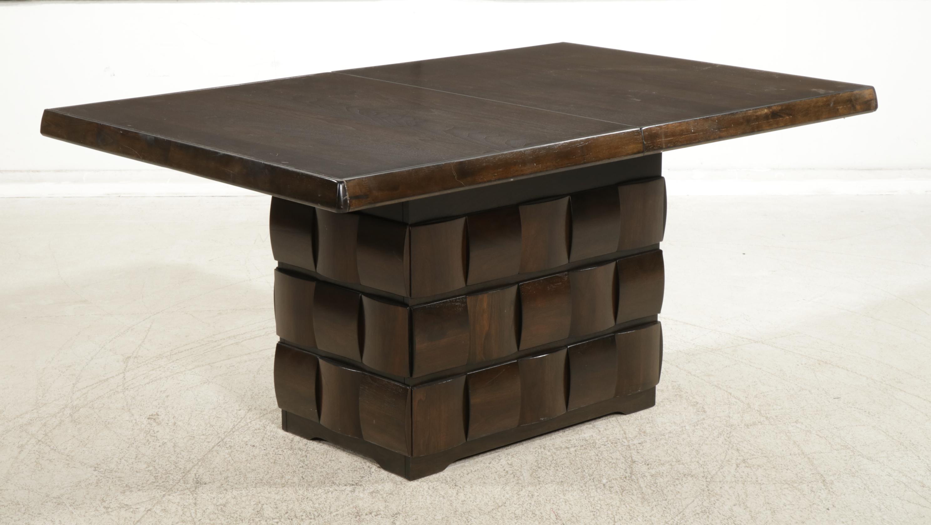 Ashley Furniture Modernist Pedestal Dining Table, 21st Century