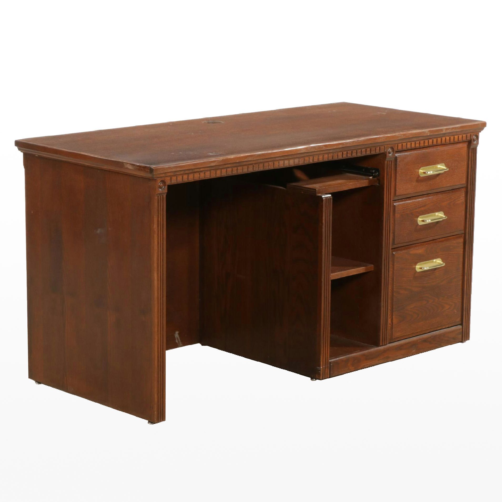 Oak Finished Computer Desk, 1999