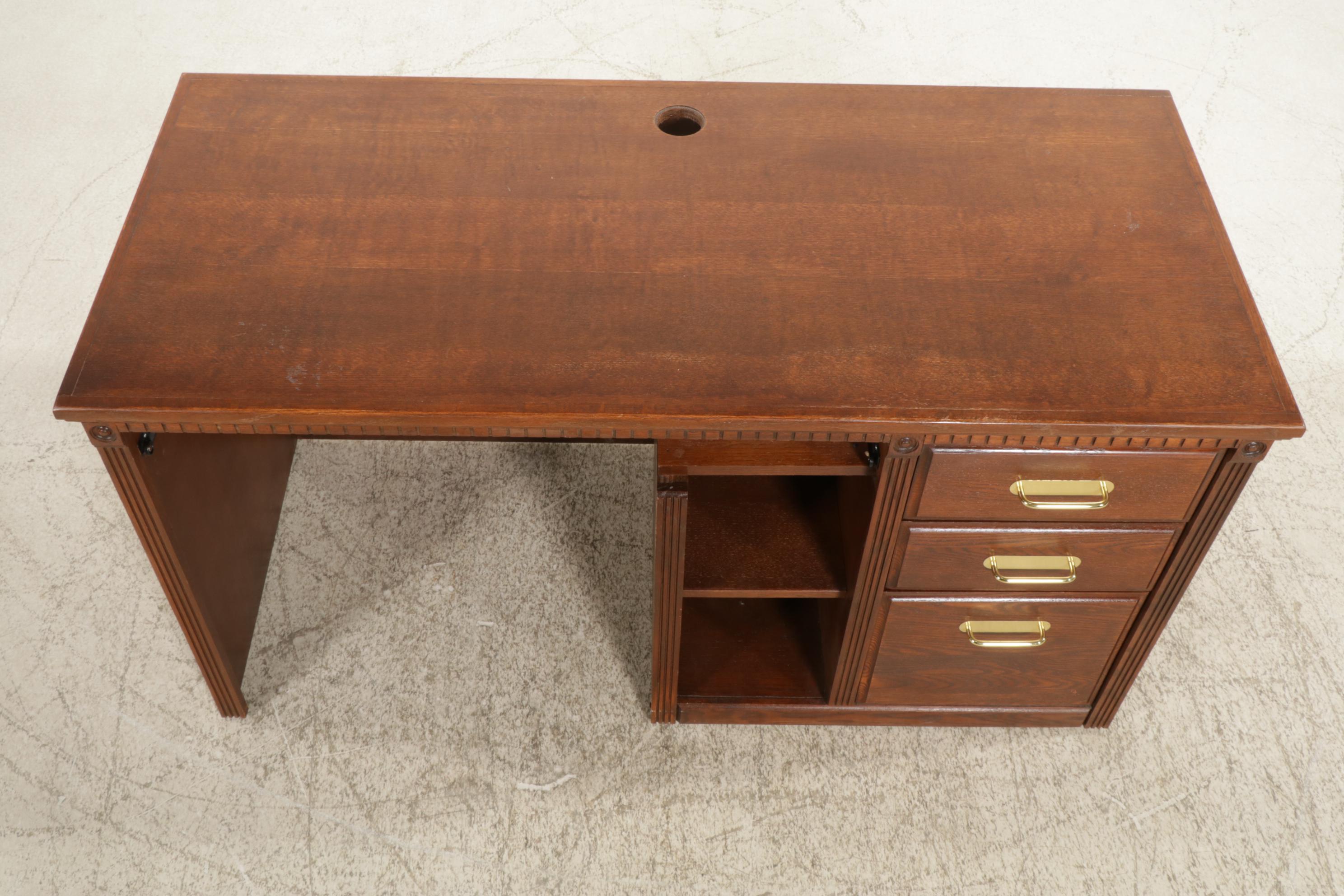 Oak Finished Computer Desk, 1999