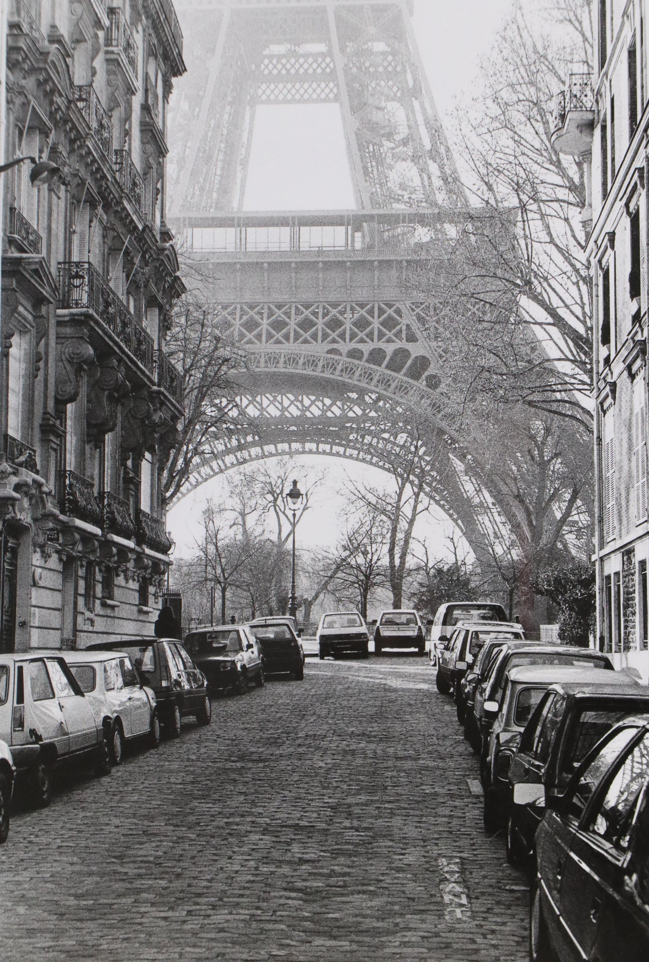 After Clay Davidson Offset Lithograph of Eiffel Tower Street View, 21st C.