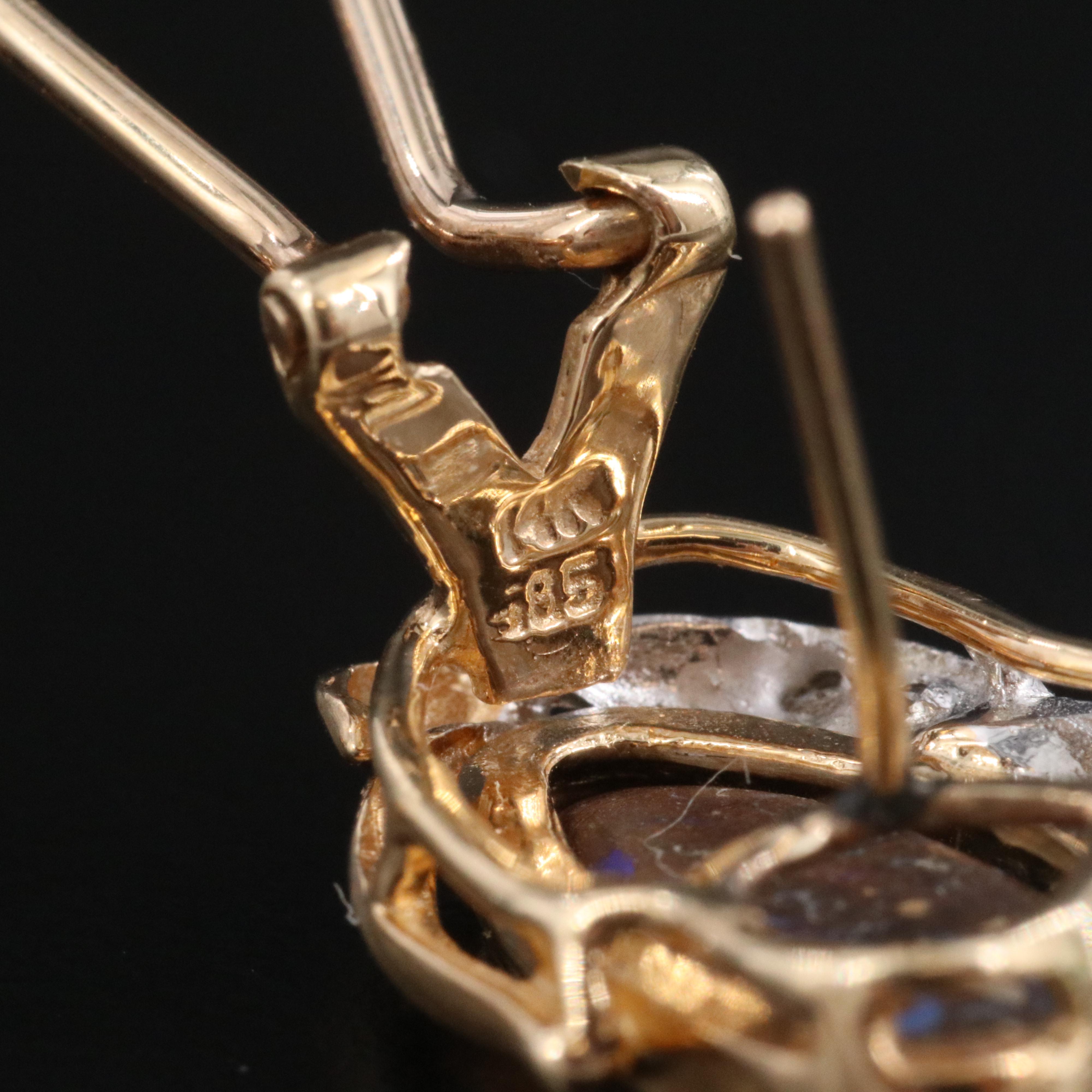 14K Boulder Opal and Diamond Earrings