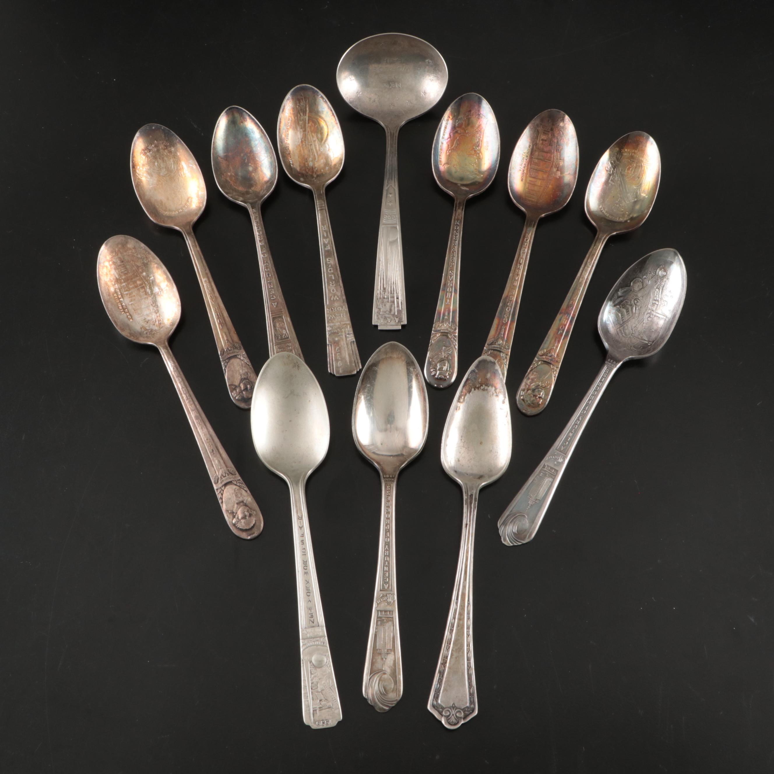 New York World's Fair 1939 with Other Silver Plate Souvenir Spoons