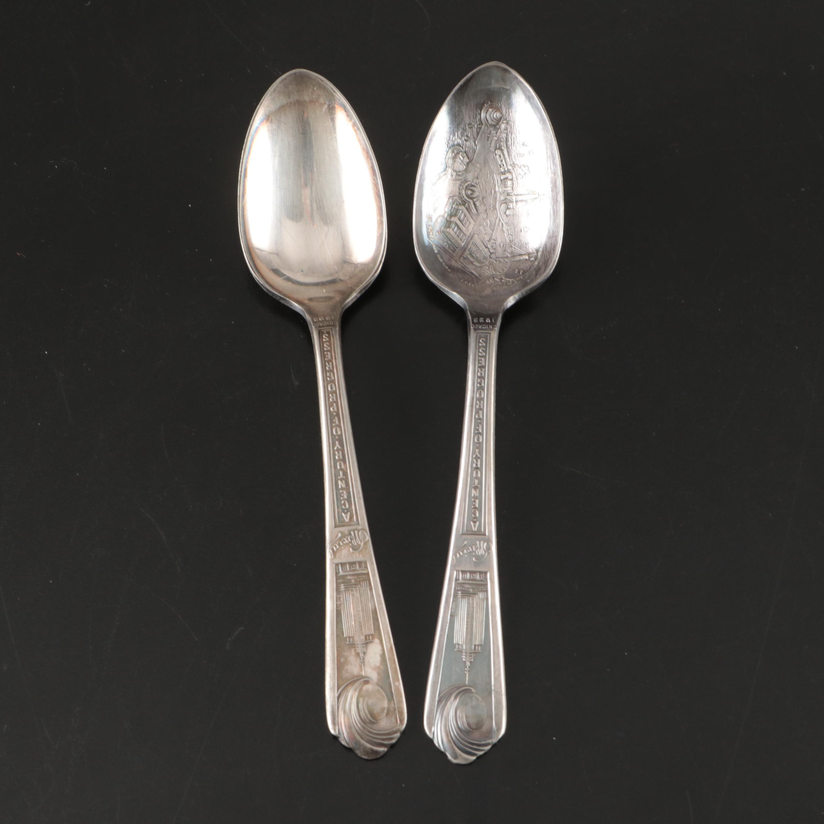 New York World's Fair 1939 with Other Silver Plate Souvenir Spoons