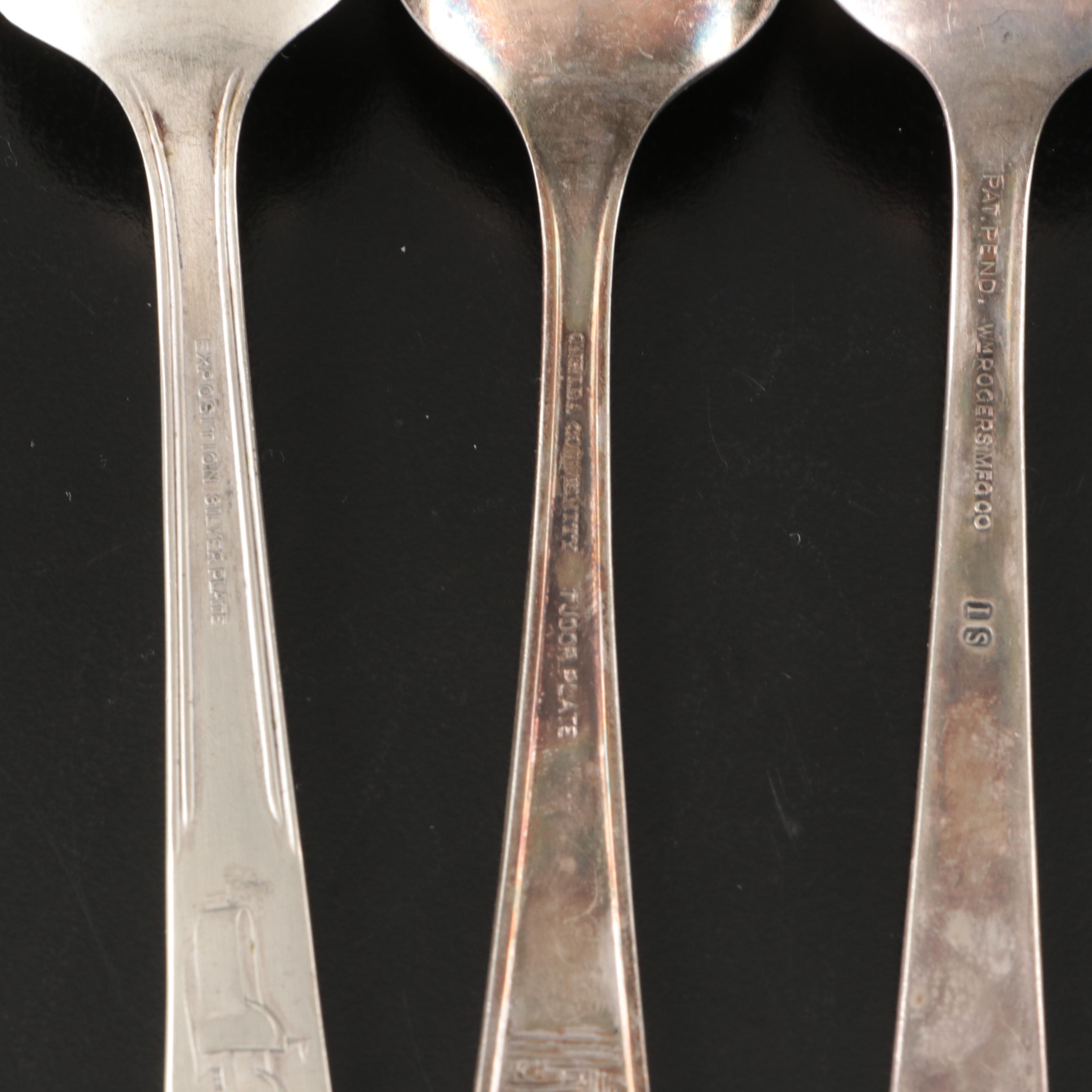 New York World's Fair 1939 with Other Silver Plate Souvenir Spoons