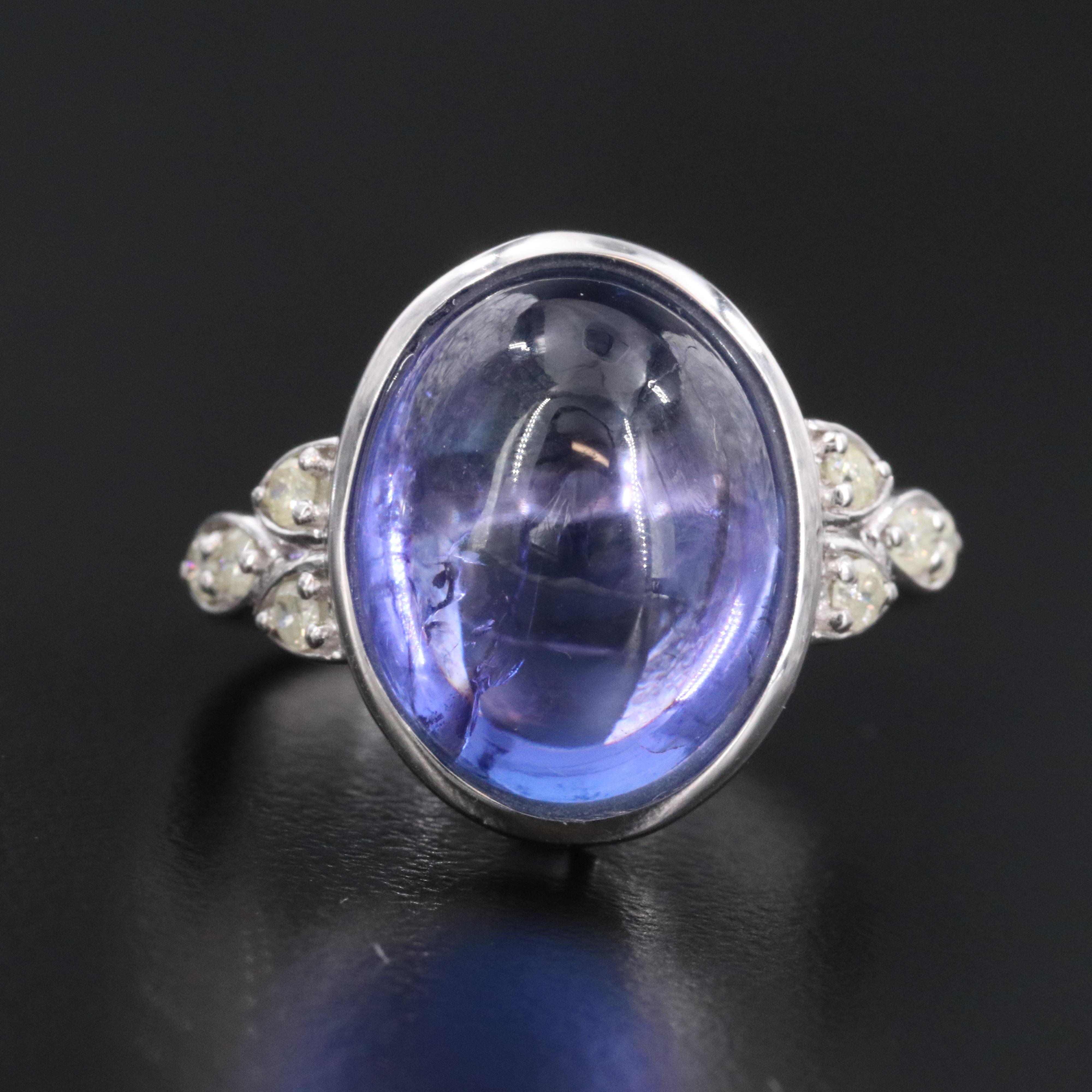 Oscar Friedman Sterling 11.29 CT Tanzanite and Diamond Ring