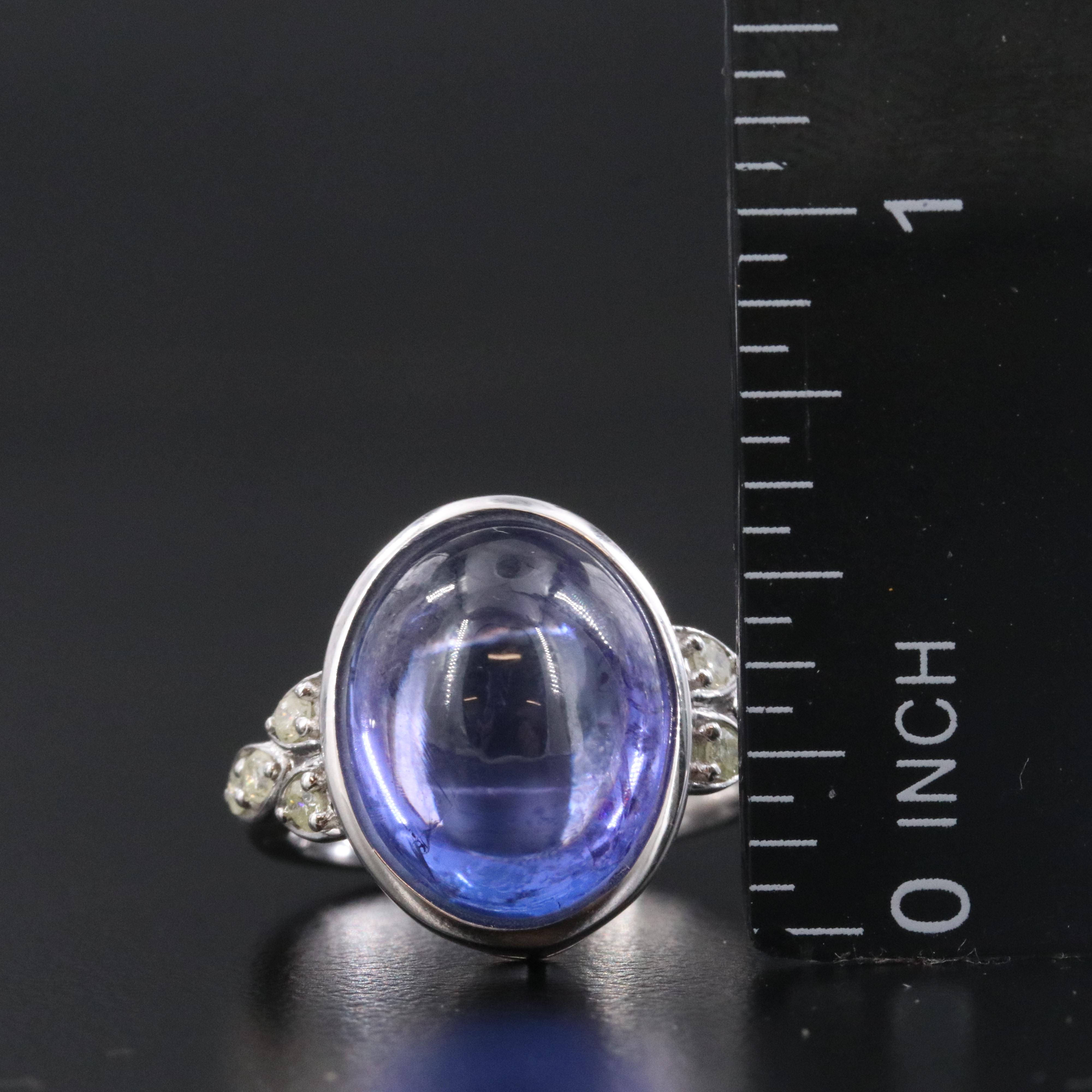 Oscar Friedman Sterling 11.29 CT Tanzanite and Diamond Ring