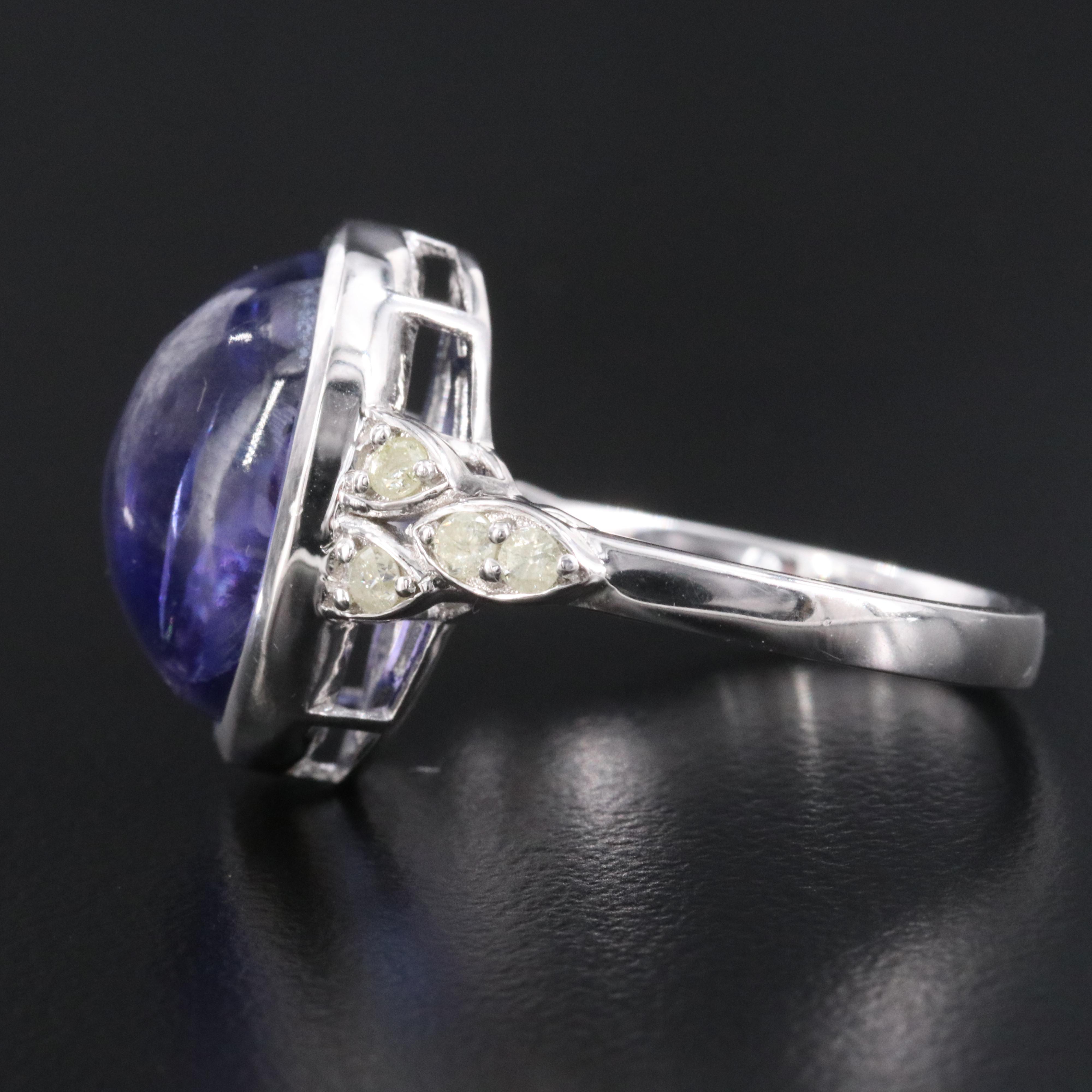 Oscar Friedman Sterling 11.29 CT Tanzanite and Diamond Ring