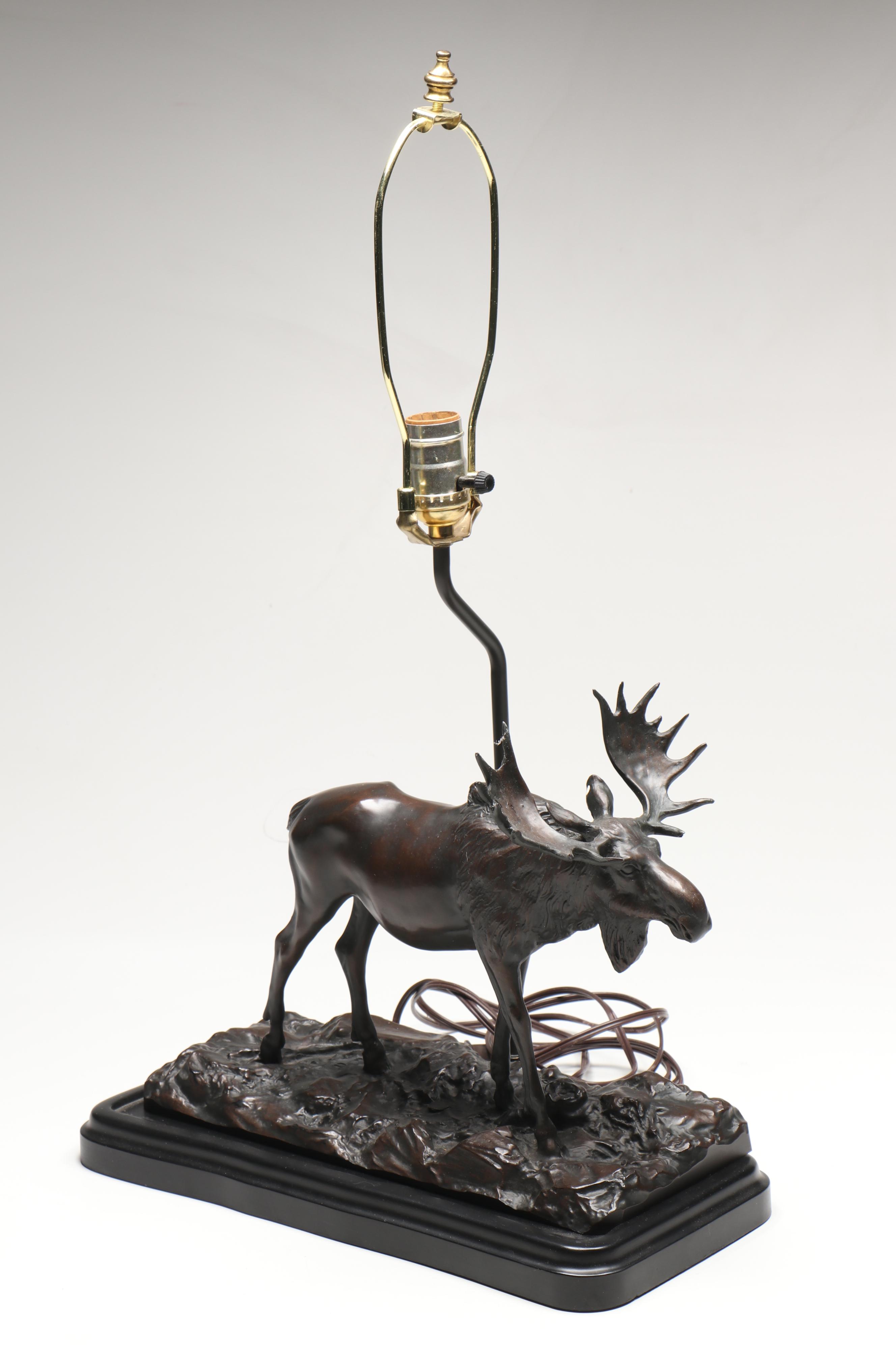 Pair of Bull Moose Rustic Table Lamps