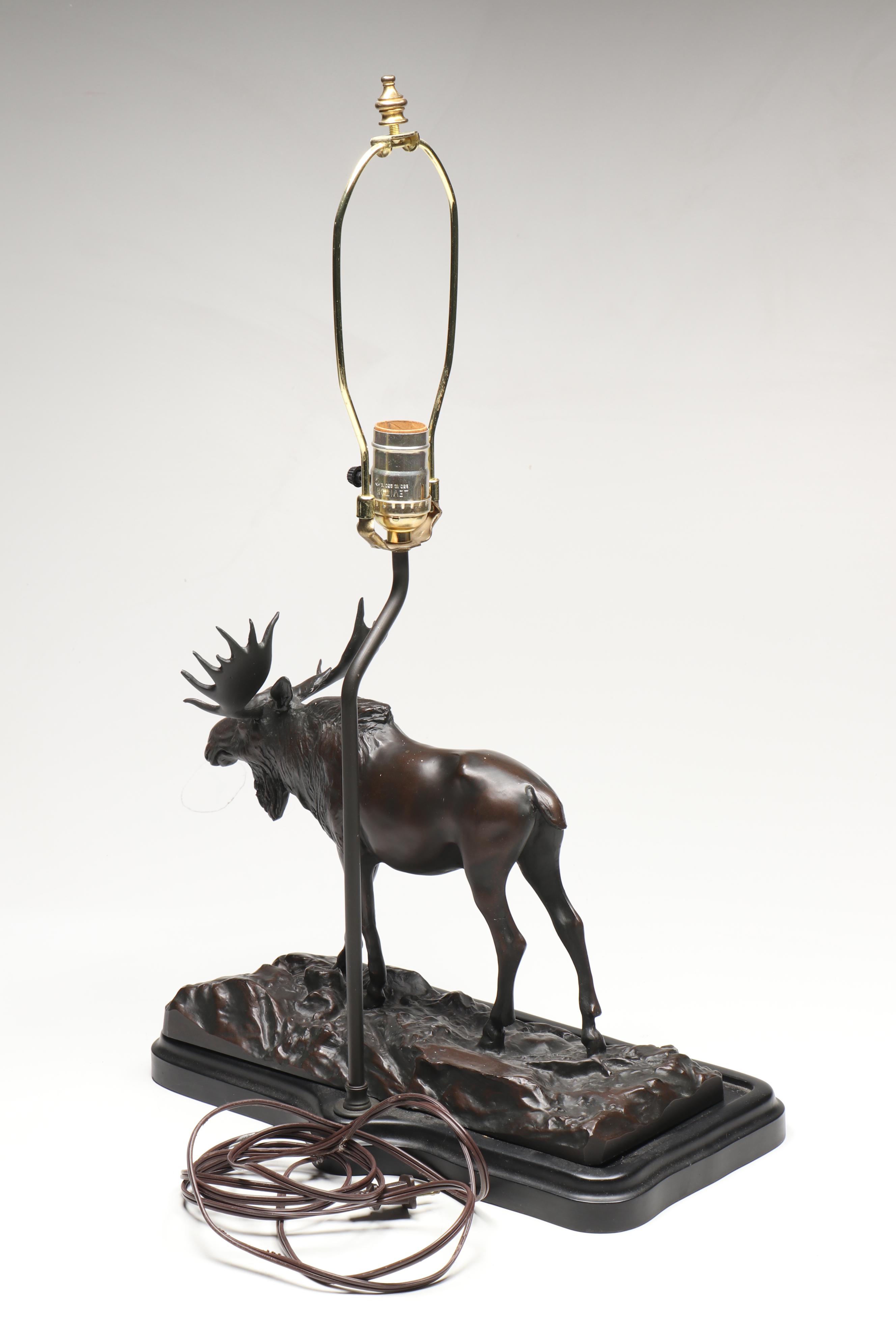 Pair of Bull Moose Rustic Table Lamps