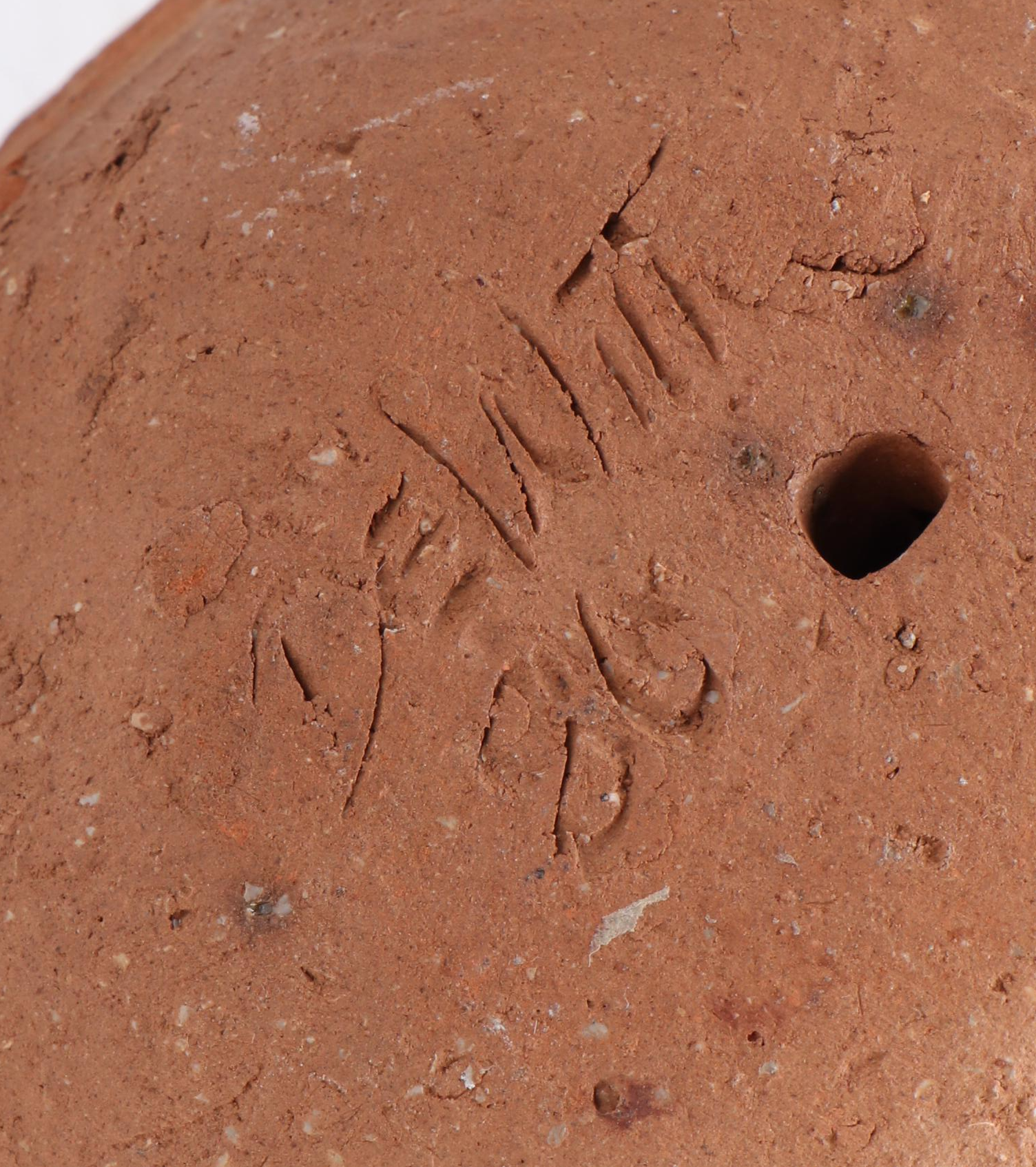 DeWitt Terracotta Face with Rustic Earthenware Pottery, Late 20th Century