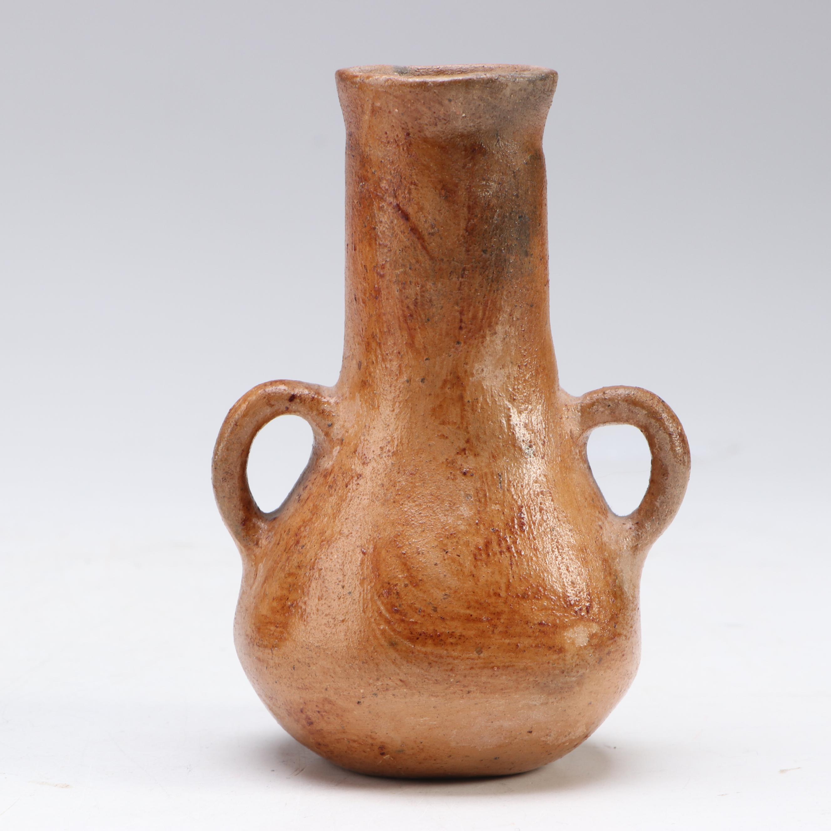 DeWitt Terracotta Face with Rustic Earthenware Pottery, Late 20th Century