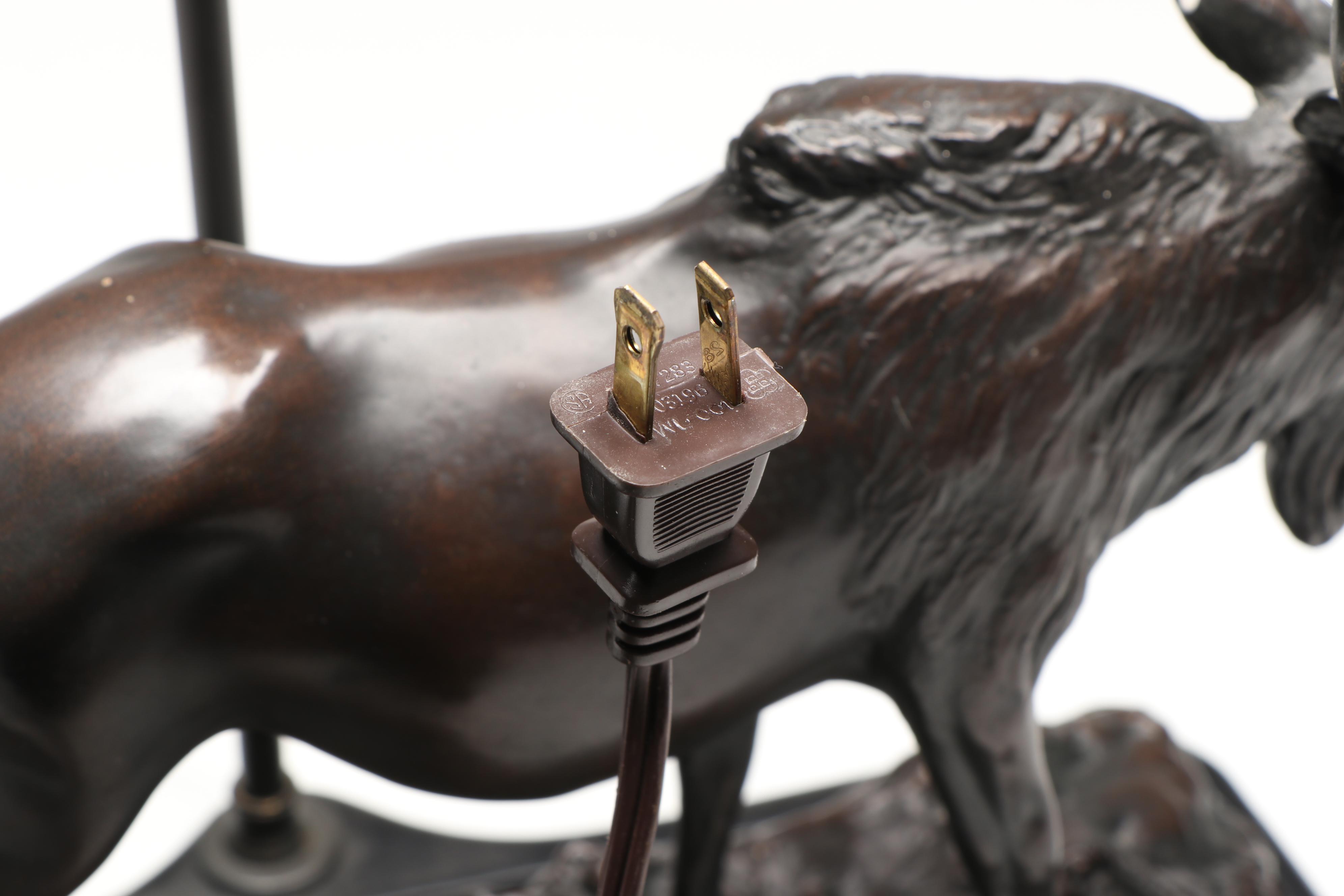 Pair of Bull Moose Rustic Table Lamps