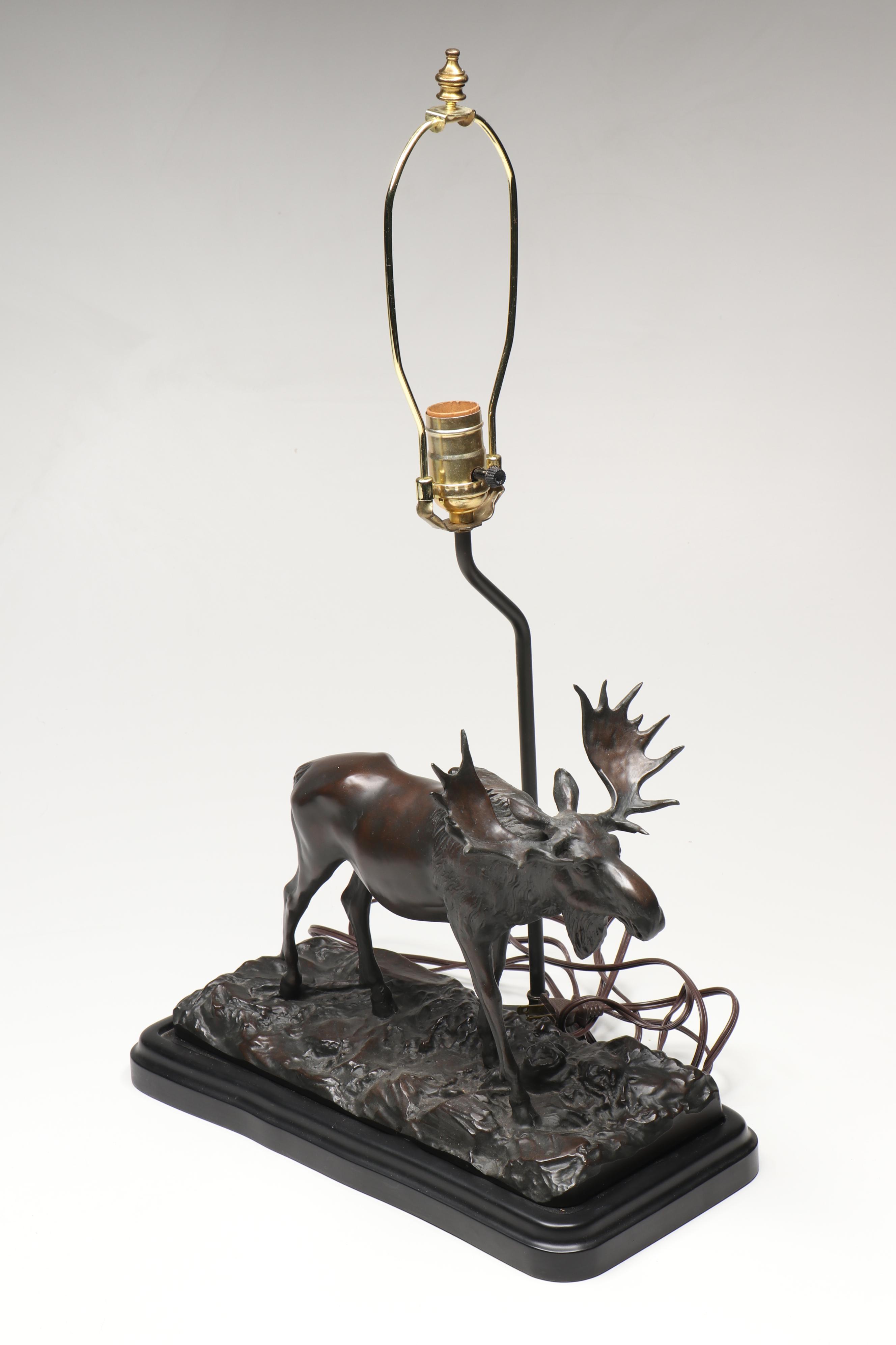 Pair of Bull Moose Rustic Table Lamps