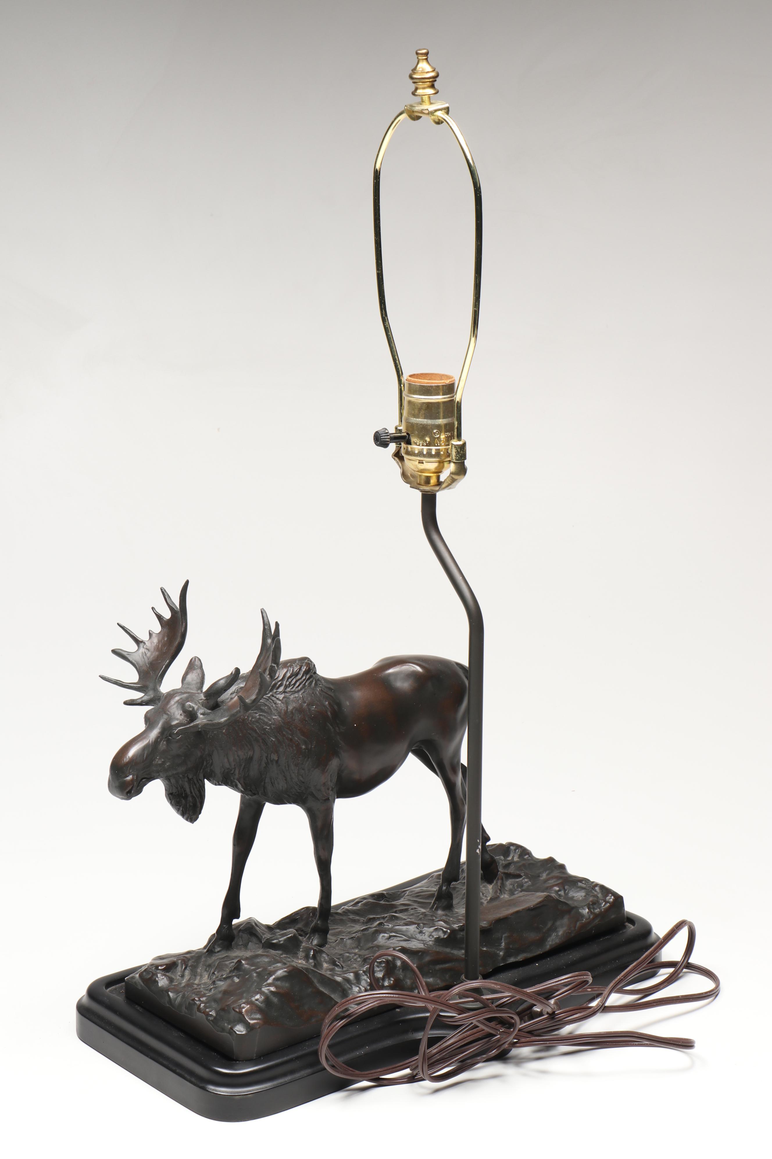 Pair of Bull Moose Rustic Table Lamps