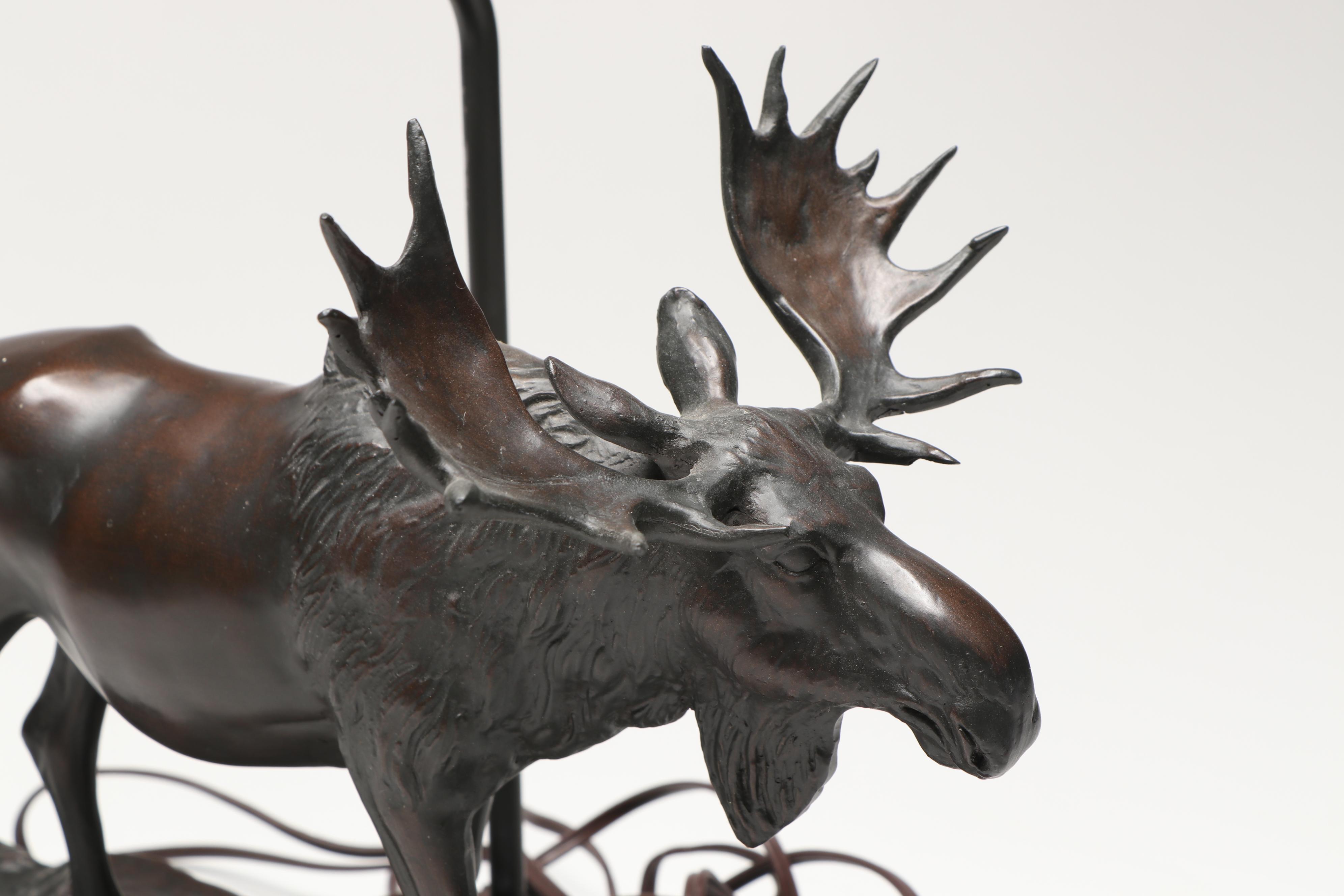 Pair of Bull Moose Rustic Table Lamps