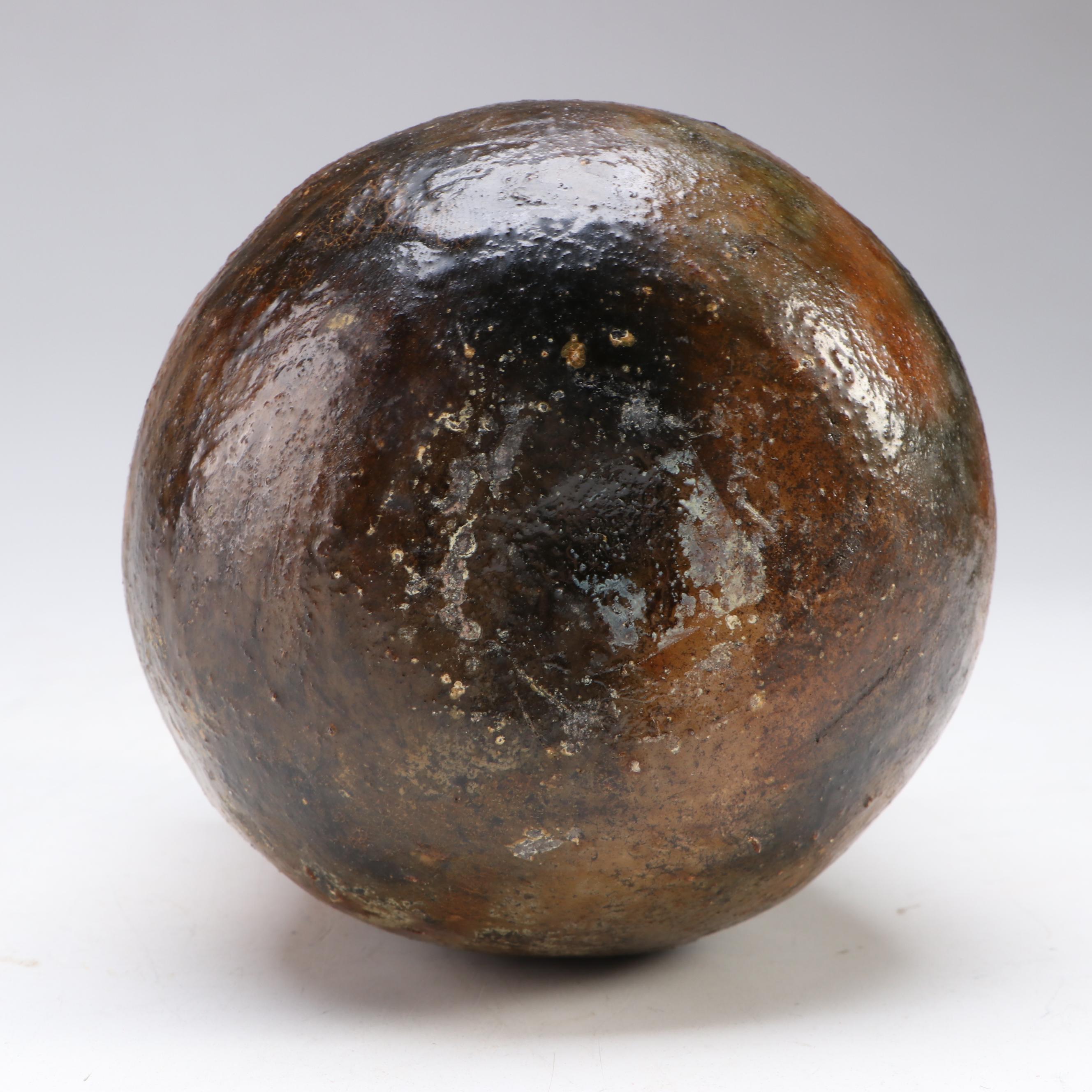 DeWitt Terracotta Face with Rustic Earthenware Pottery, Late 20th Century