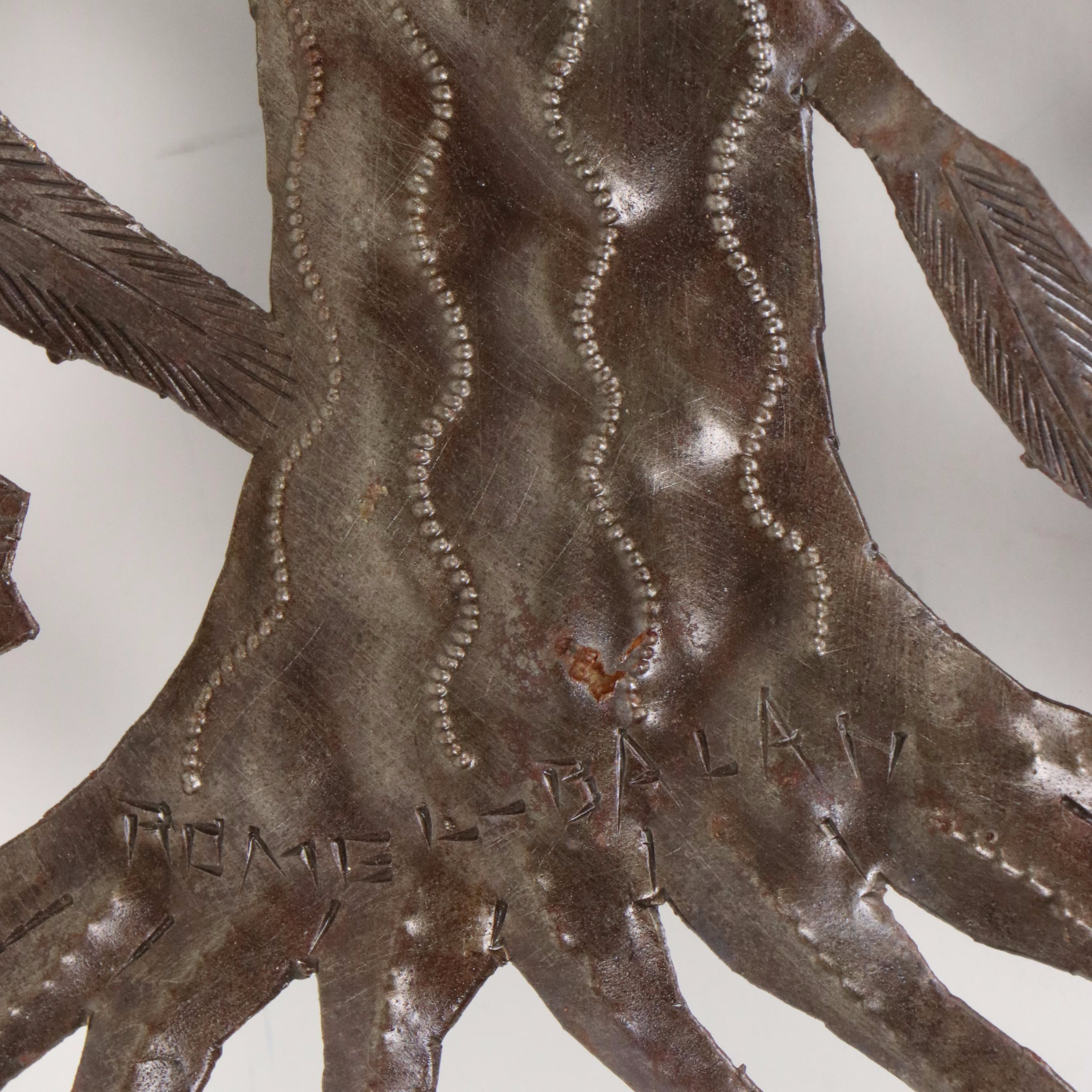 Romel Balan Haitian "Tree of Life" Cut and Chased Sheet Metal Sculpture