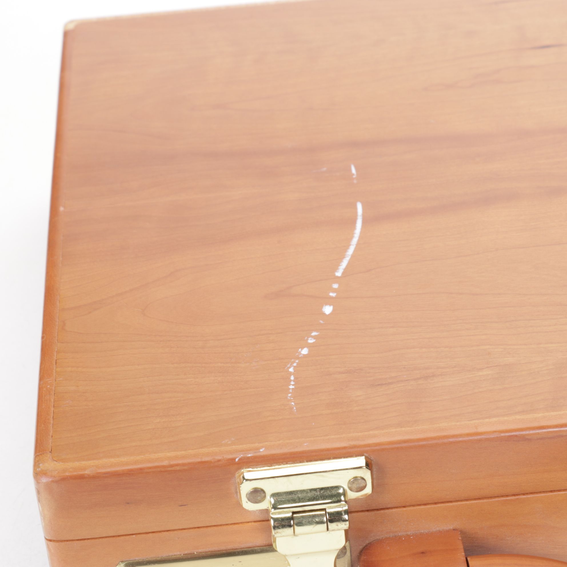 Wooden Briefcase with Three Digit Combination Locks